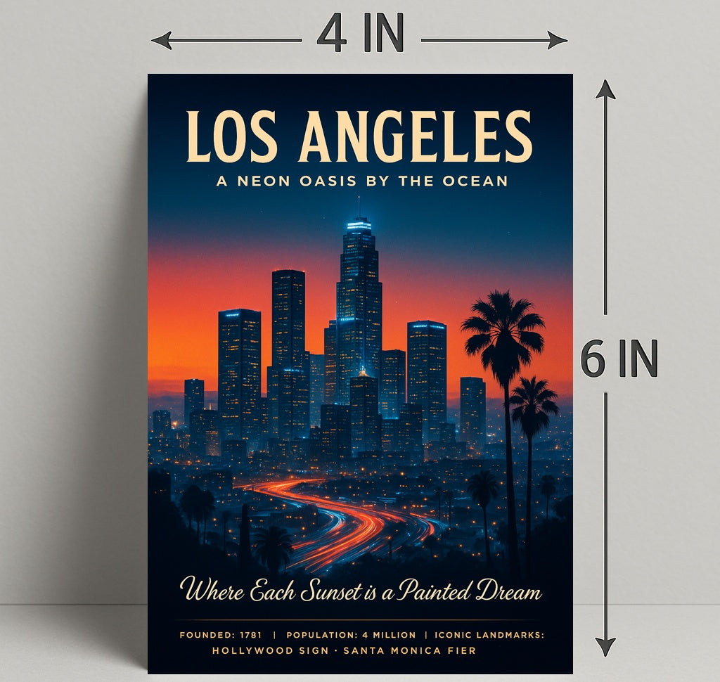 Los Angeles A Neon Oasis Poster PosterGoat