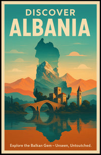 Discover Albania Vintage Travel Poster