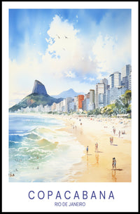 Copacabana Beach Vintage Travel Poster PosterGoat