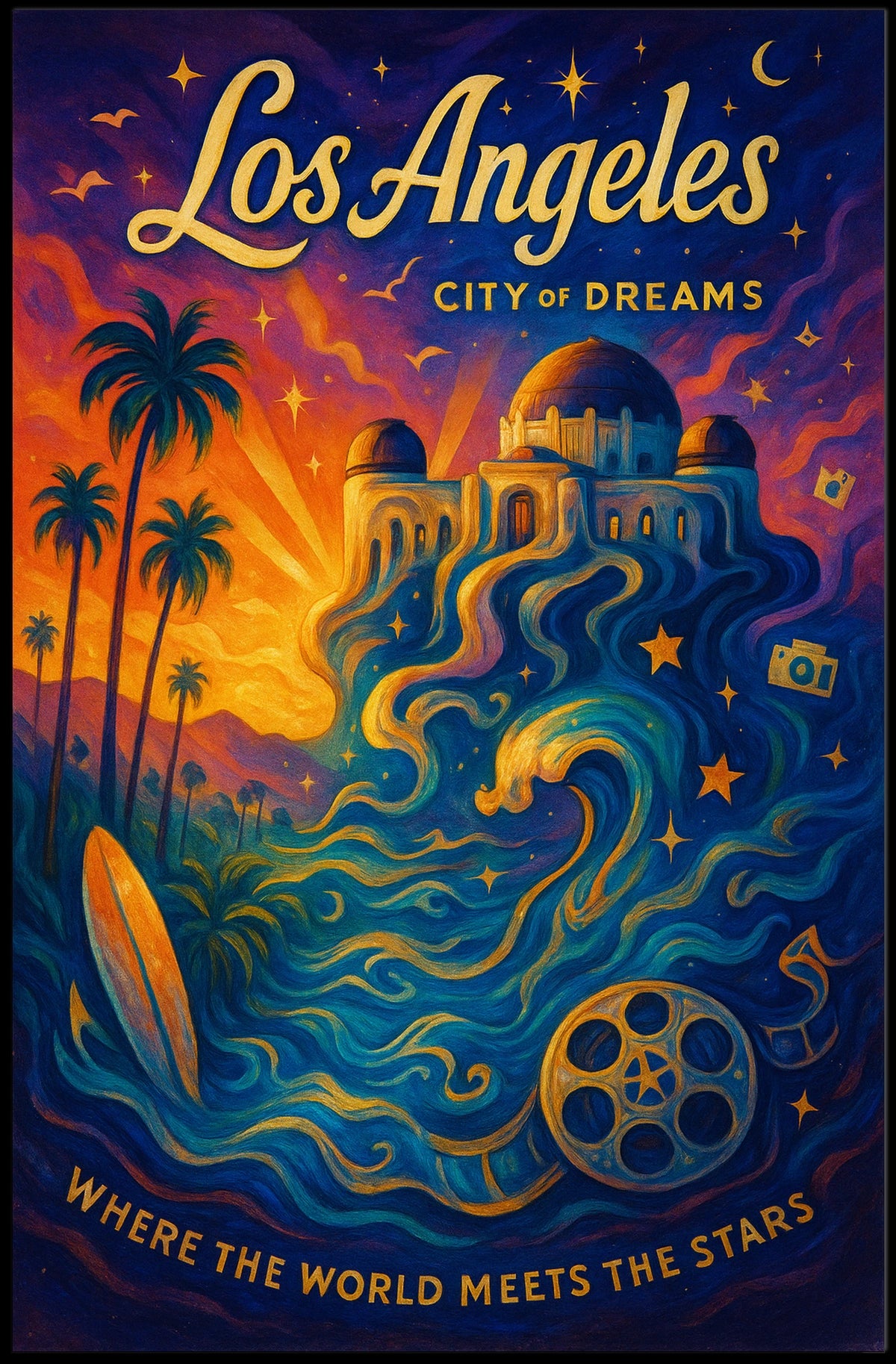 Los Angeles Dreams Vintage Art Poster Print