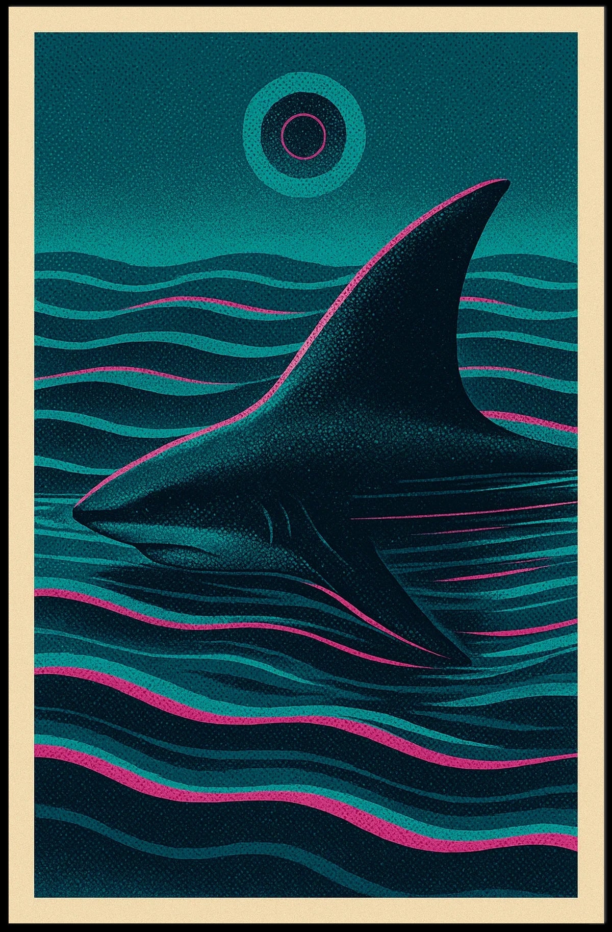 Shark In The Waves Poster