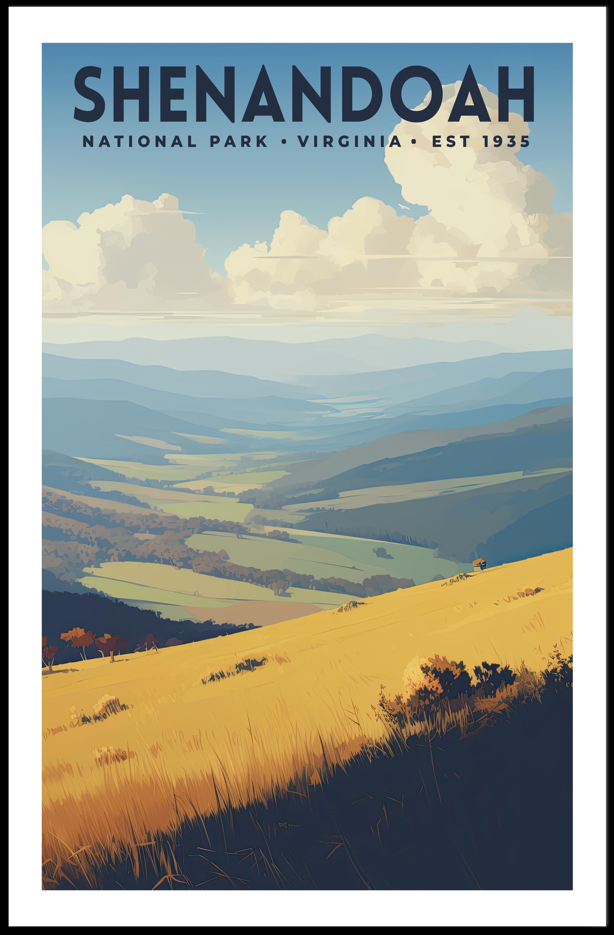 Shenandoah National Park Vintage Poster Print