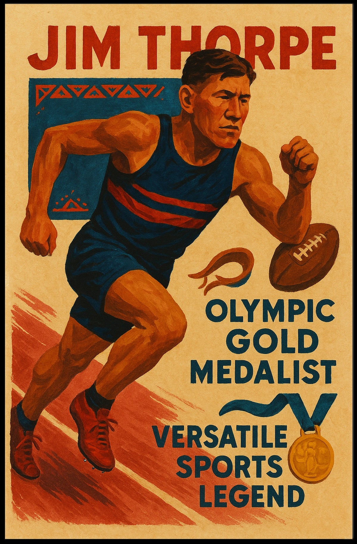 Celebrating an Olympic Legend Jim Thorpe Poster