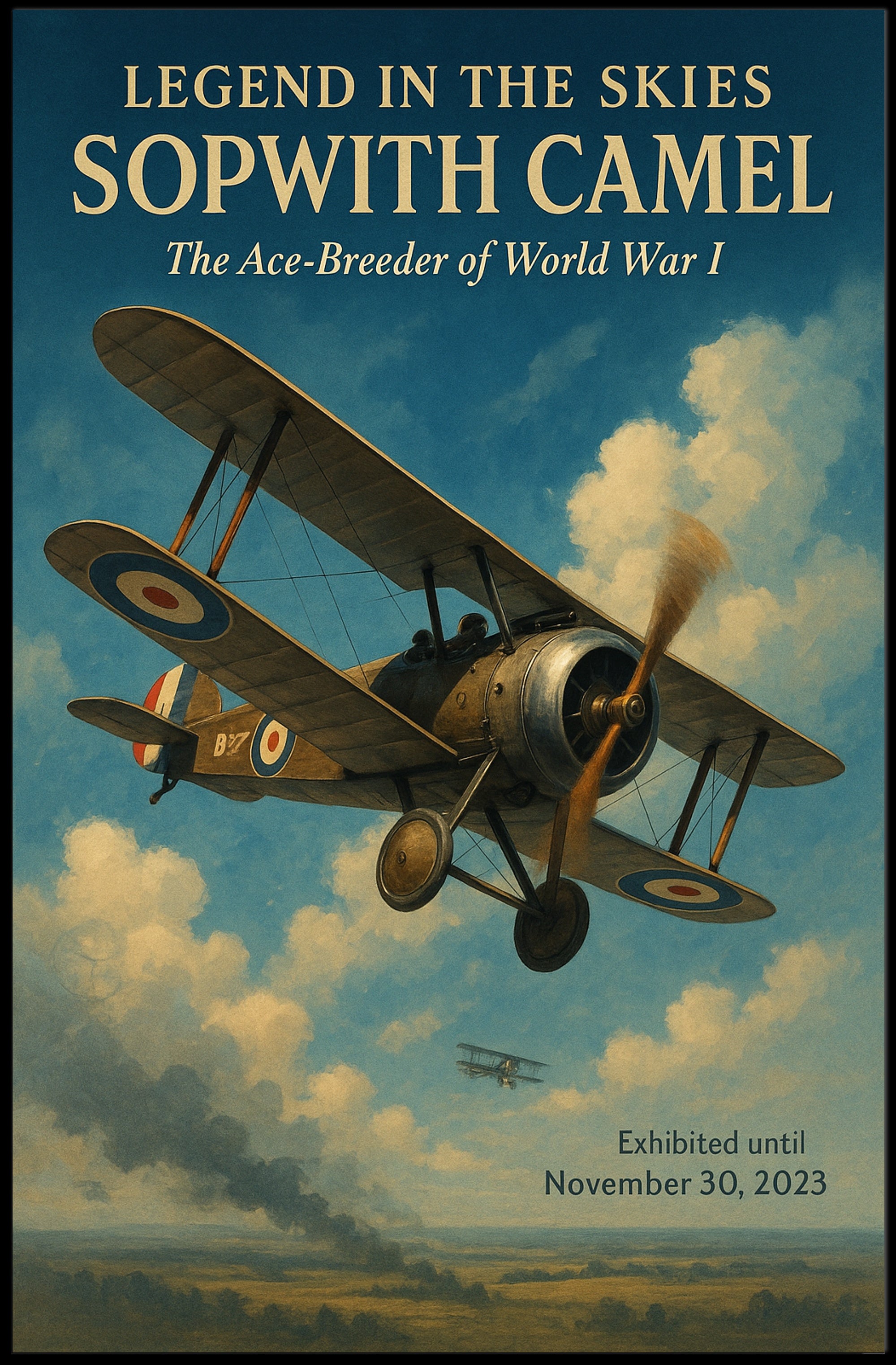 Sopwith Camel Aviation History Vintage Military Recruitment Poster
