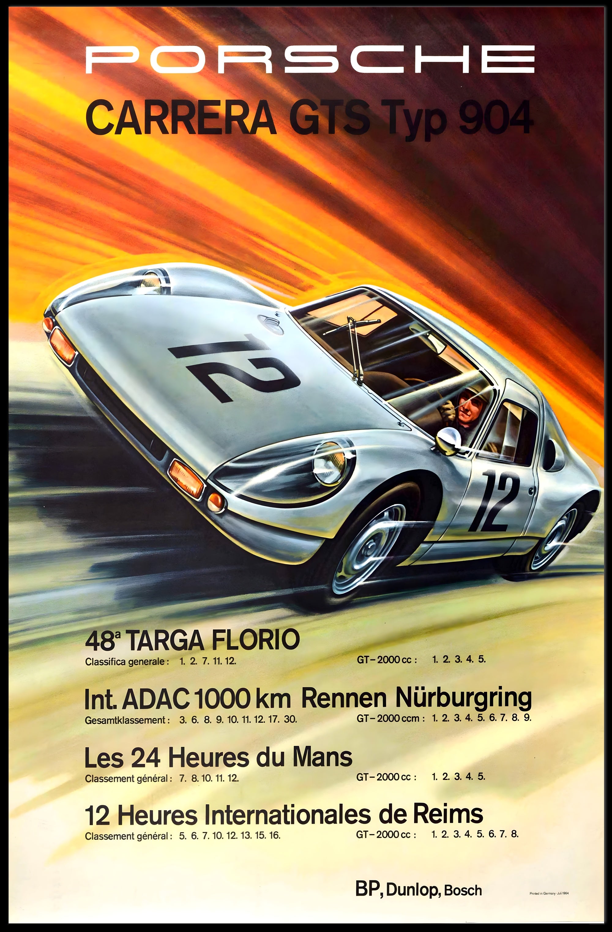 Porsche Carrera GTS Typ 904 Racing Achievements Poster