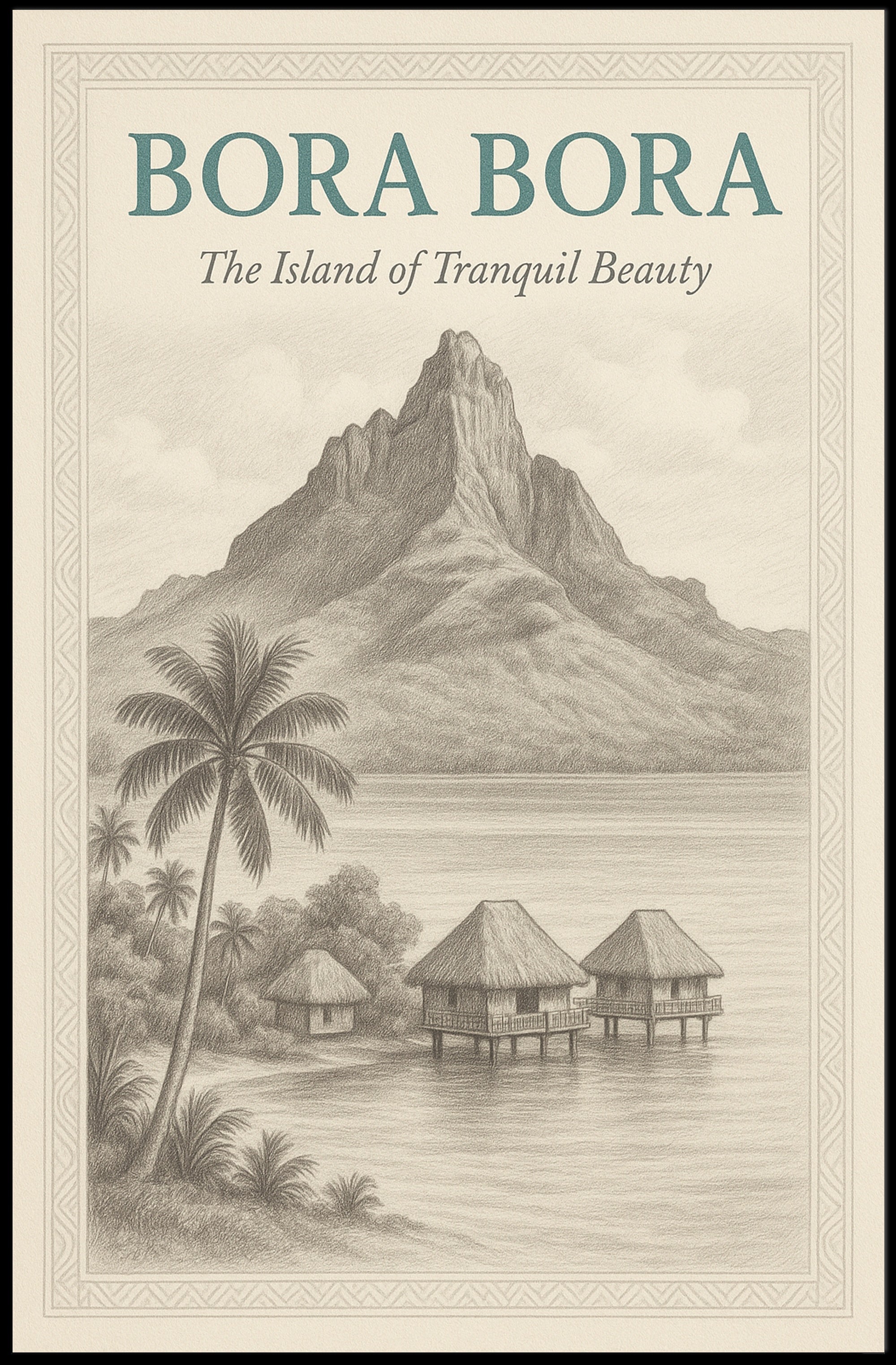 Bora Bora Vintage Travel Poster PosterGoat