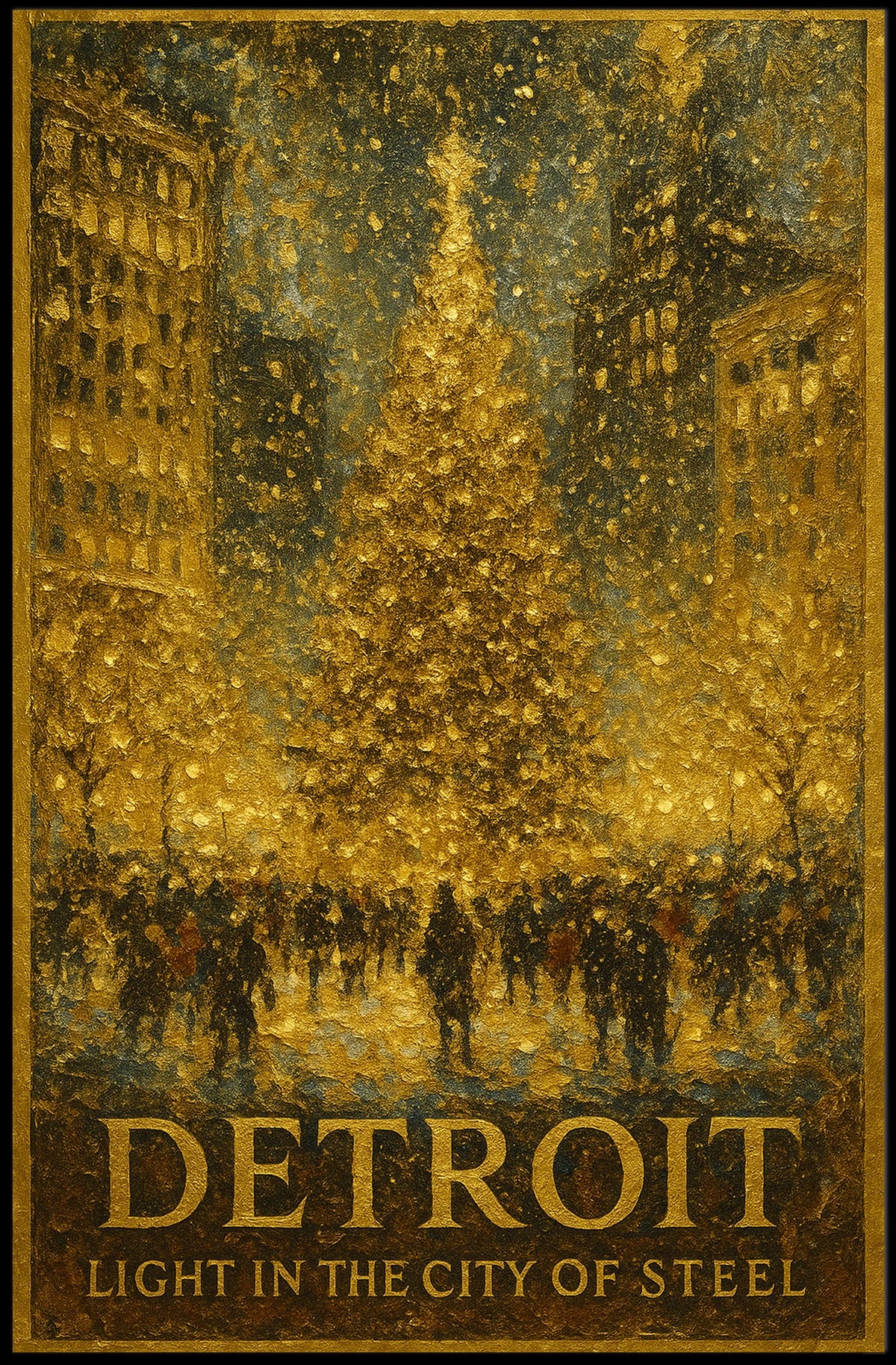 Detroit Light In The City Of Steel Poster