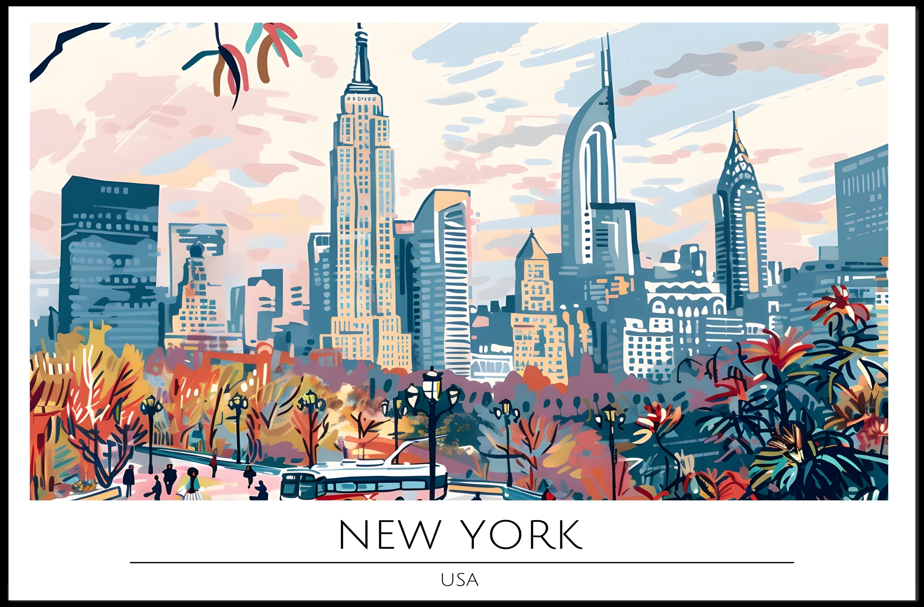 New York Cityscape Poster