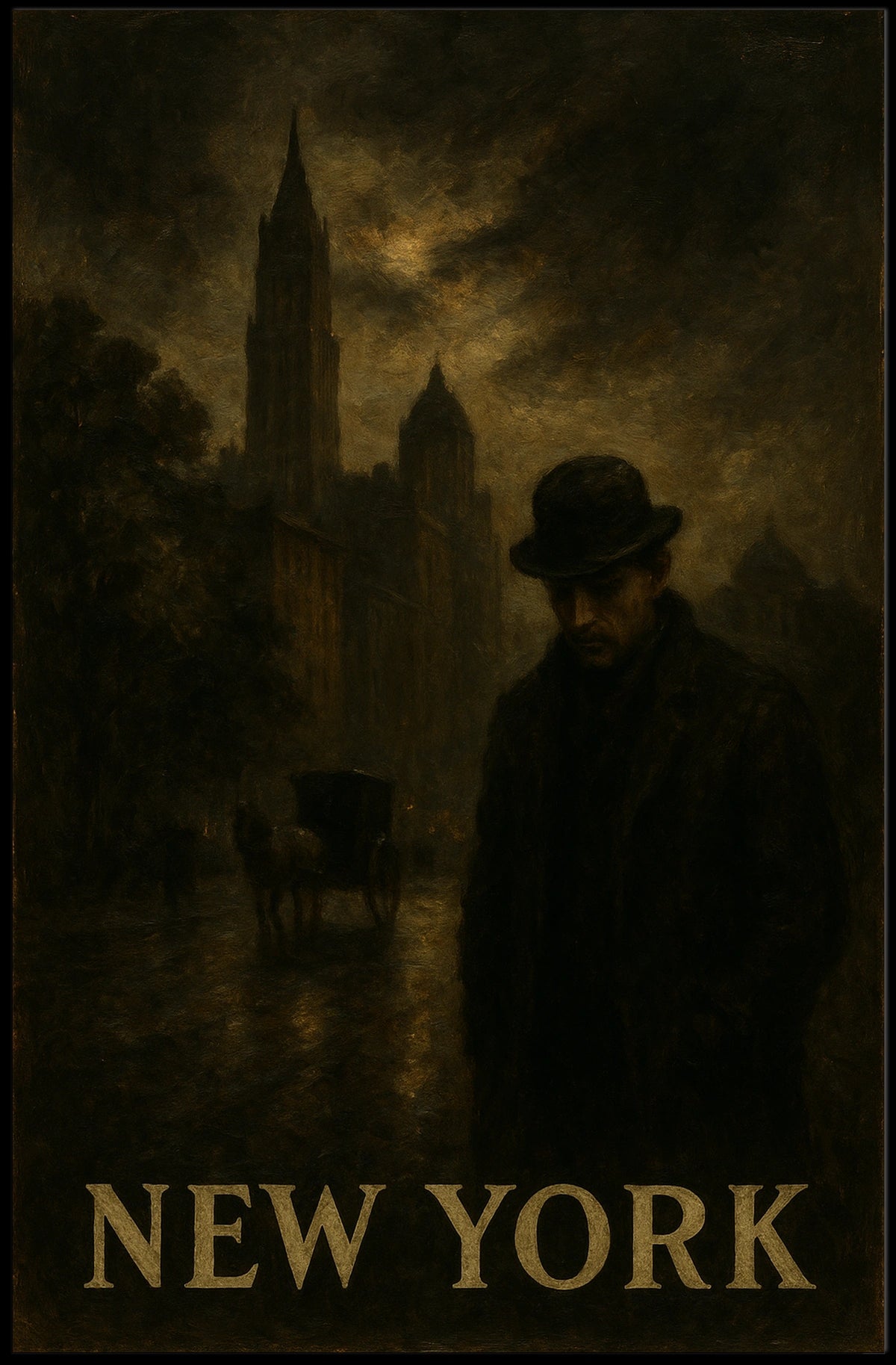 New York Noir Poster City Shadows Wall Art 18x24 Print