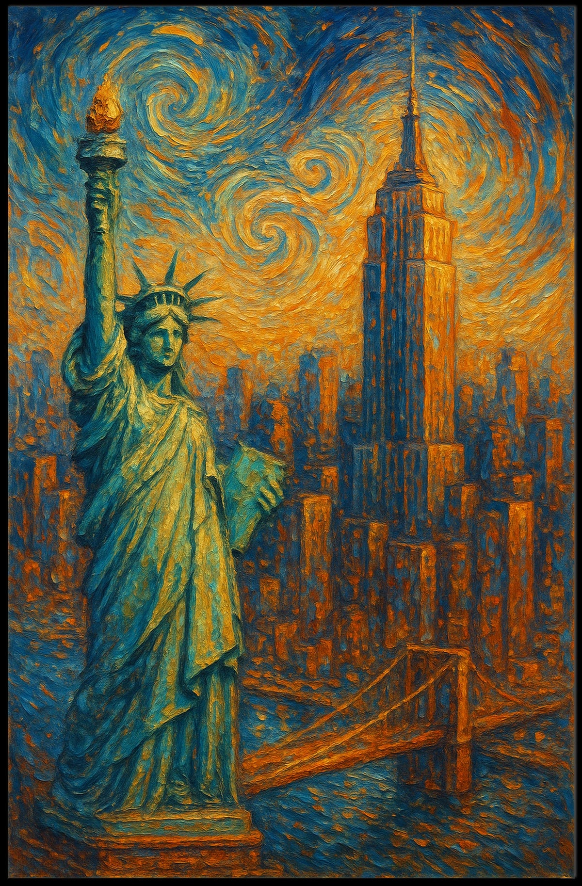 Starry Night Over New York Poster Timeless Urban Home Decor