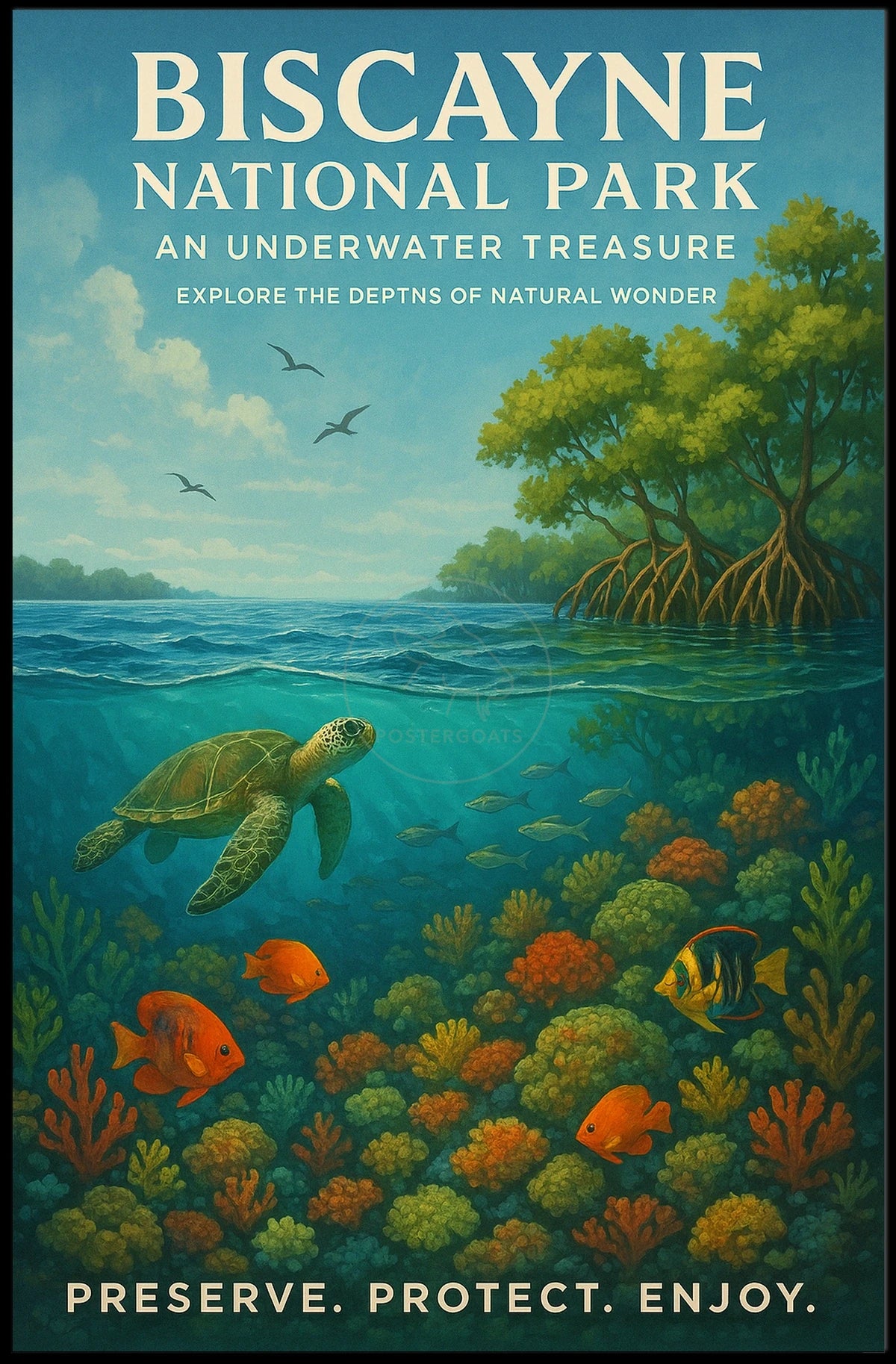 Biscayne National Park Underwater Serenity National Park Poster