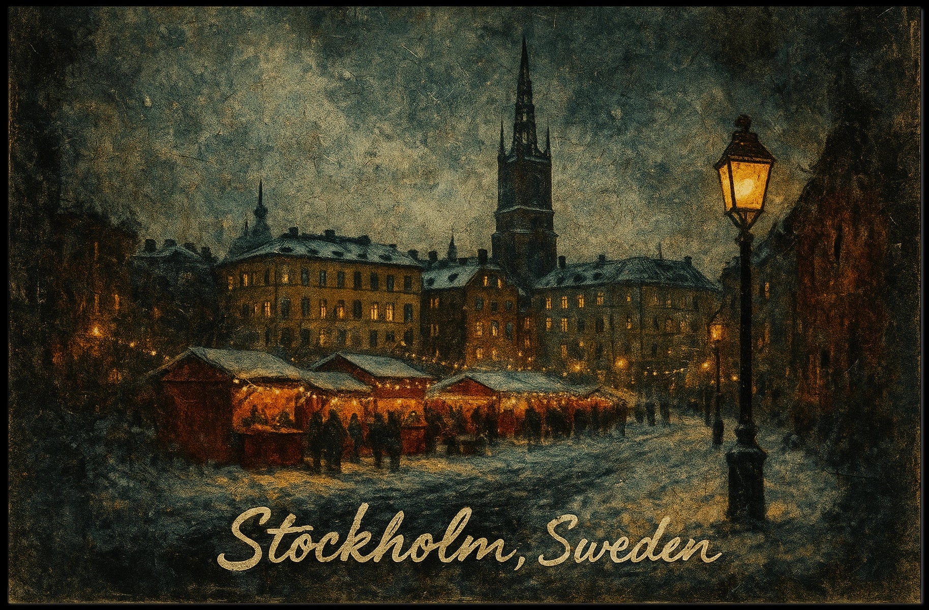 Stockholm Winter Market Poster