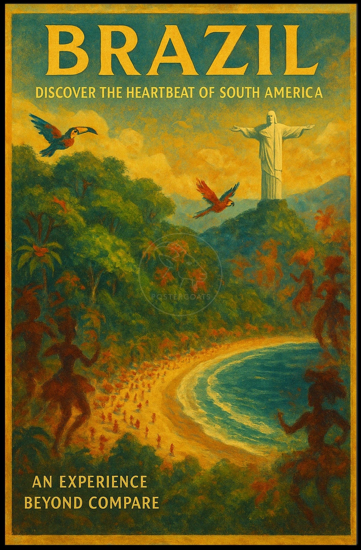 Brazil's Vibrant Landscapes Vintage Travel Poster