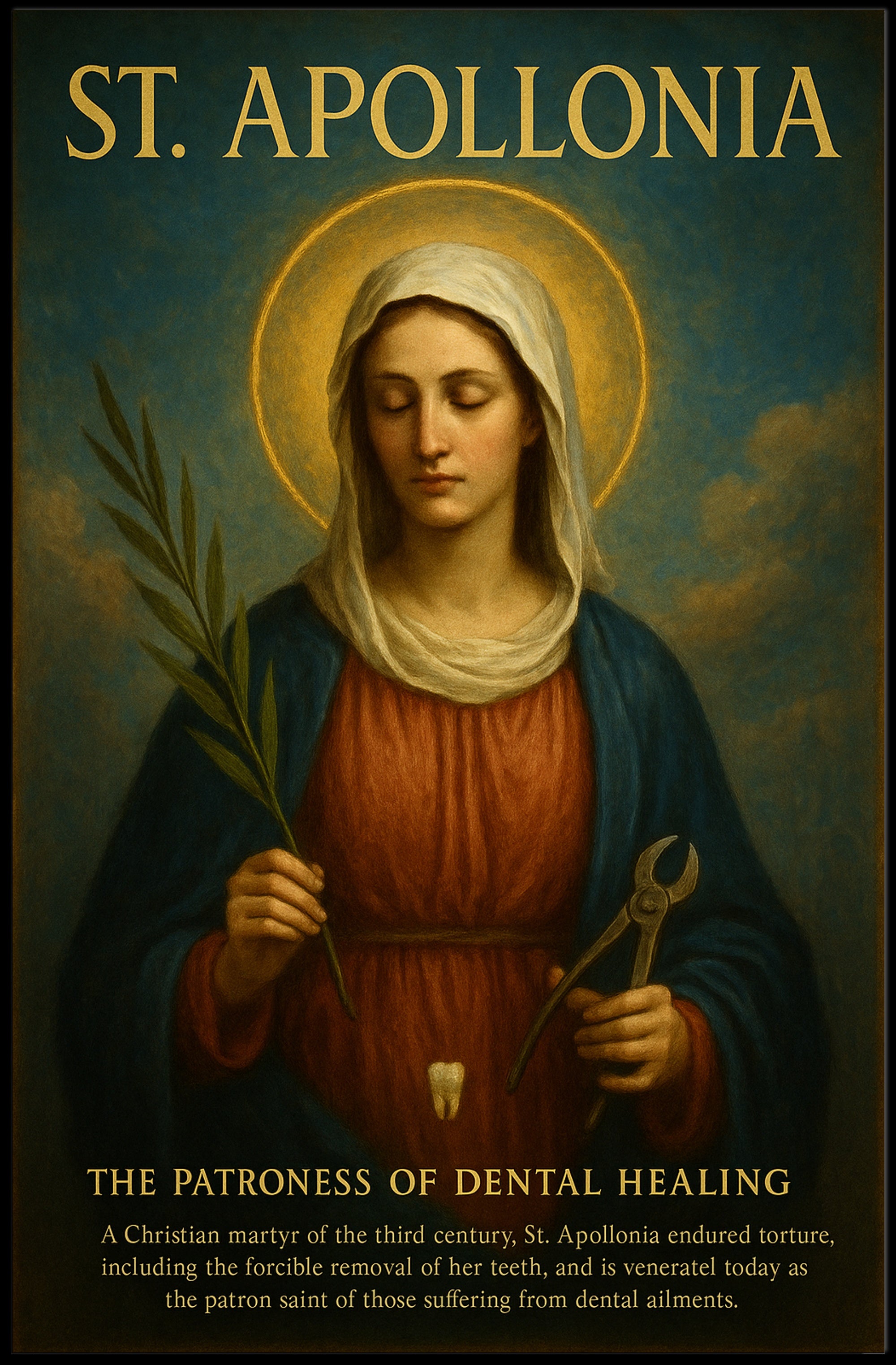 St. Apollonia Religious Veneration Art Poster - Cultural Heritage Poster PosterGoat