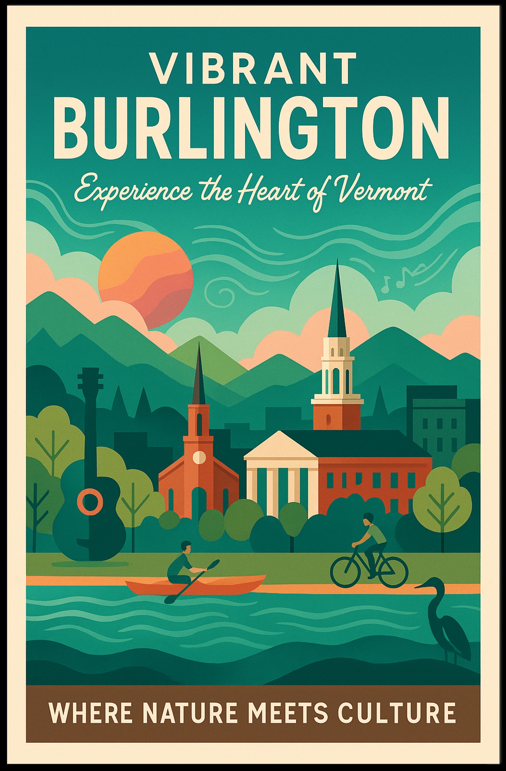 Vibrant Burlington Poster PosterGoat