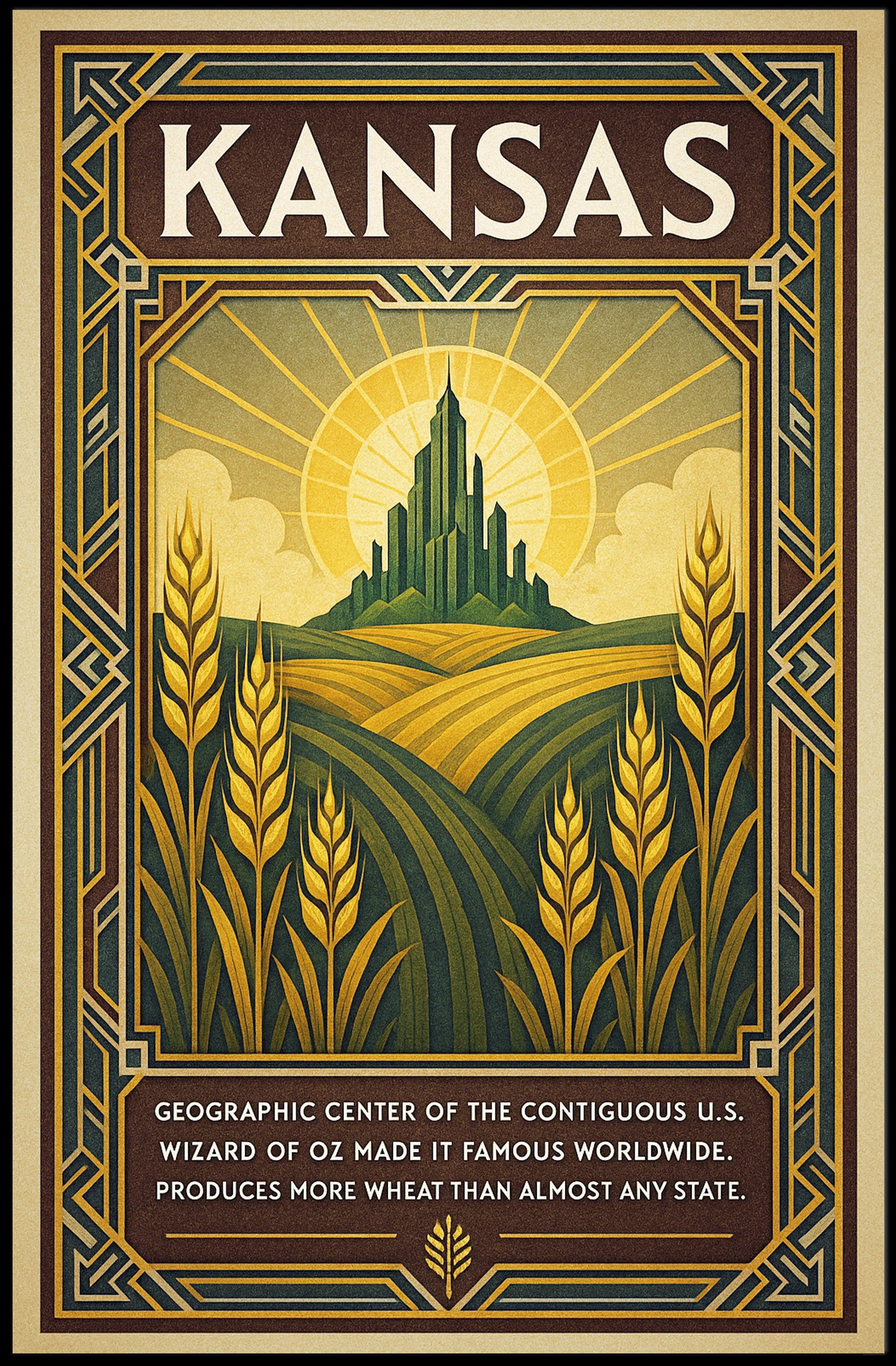 Kansas Heart of America Poster PosterGoat