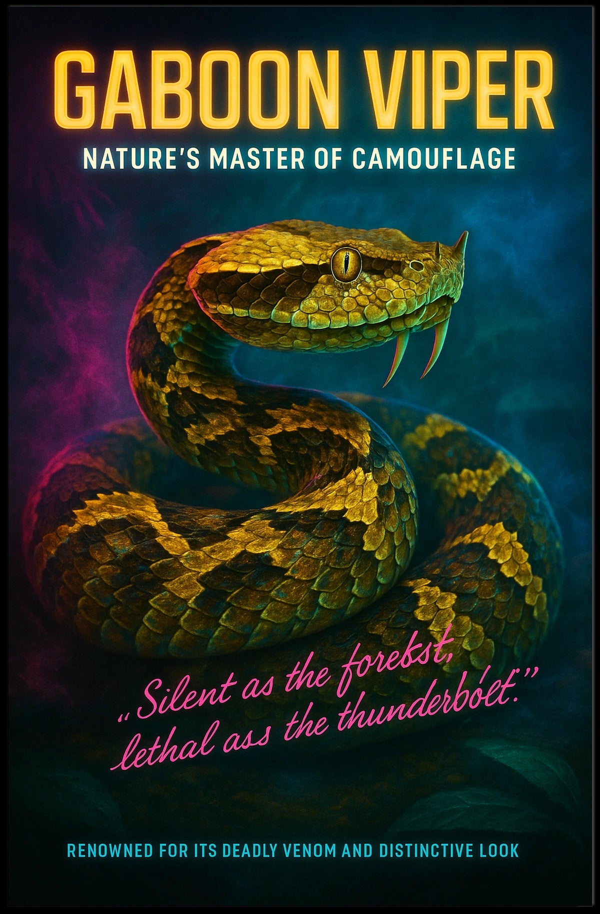 Gaboon Viper Natures Master of Camouflage Poster