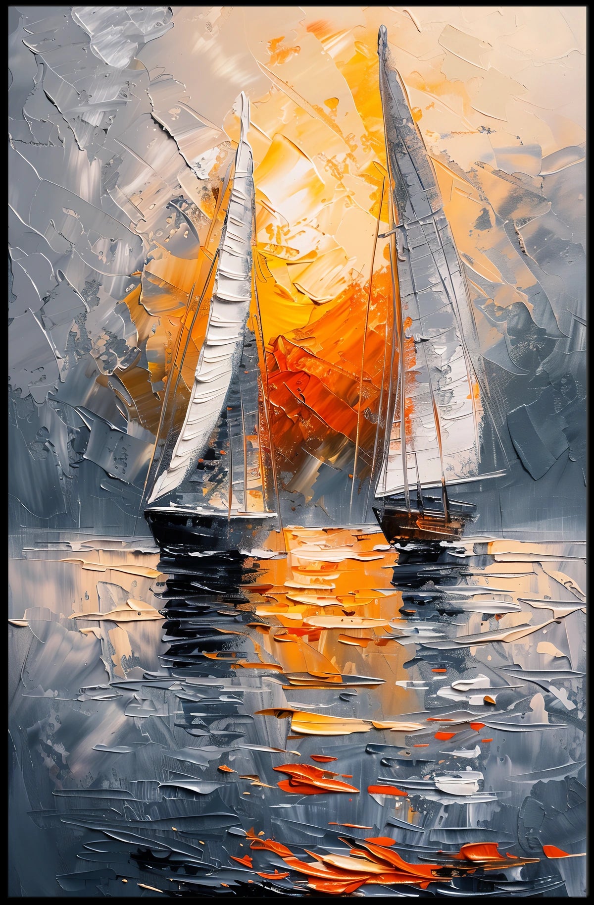 Sailing at Sunset Poster