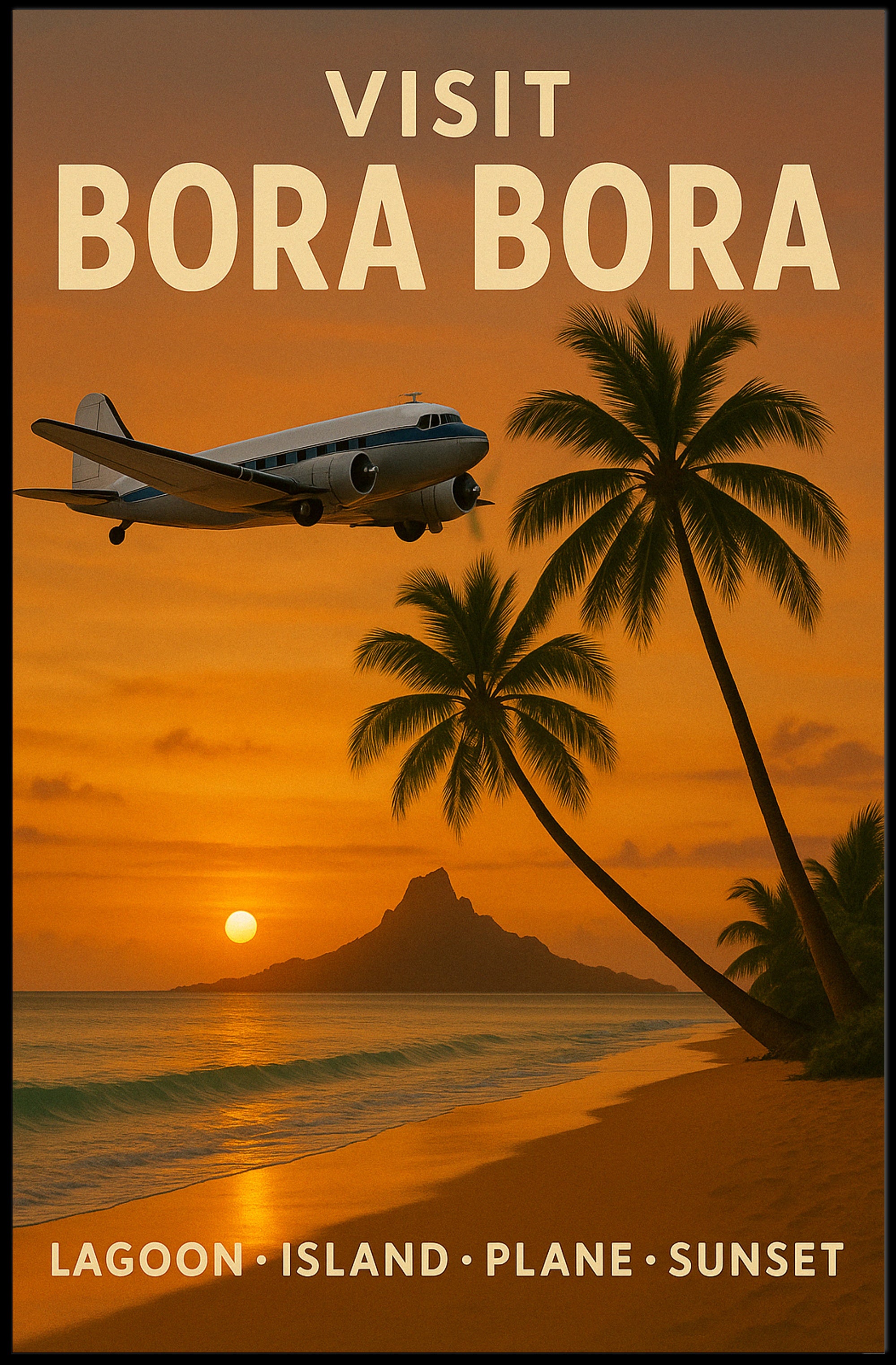 Bora Bora Sunset Adventure Travel Poster PosterGoat