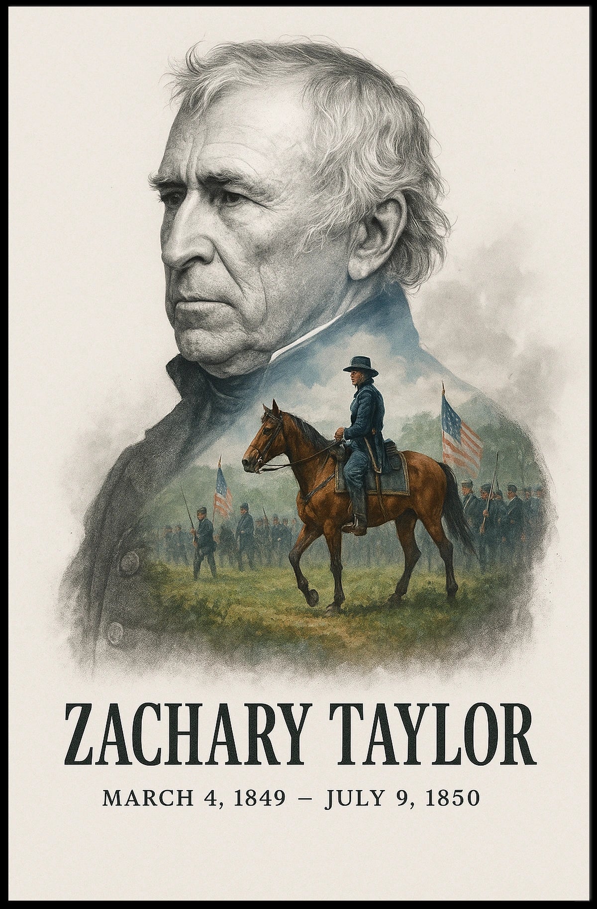 Zachary Taylor 12th President of the United States Reflections Poster