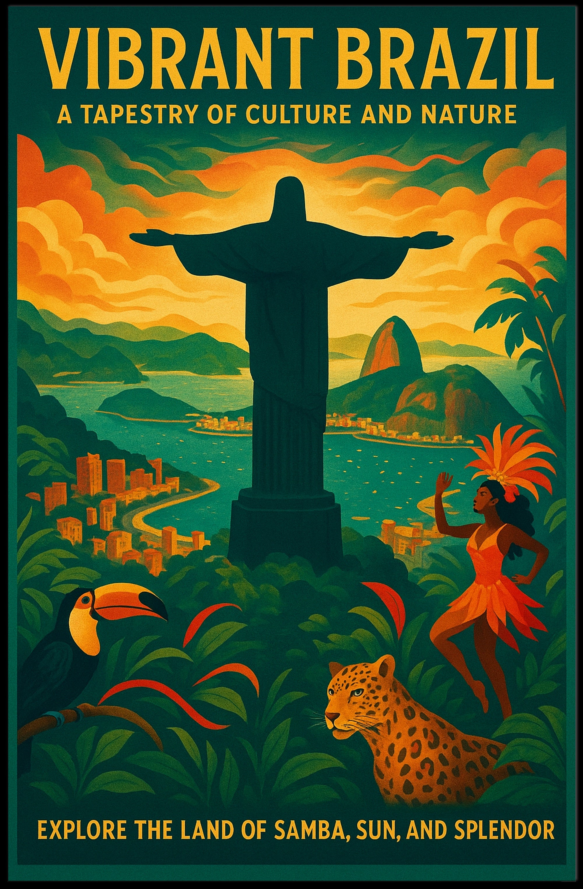 Vibrant Brazil A Tapestry of Culture and Nature Poster