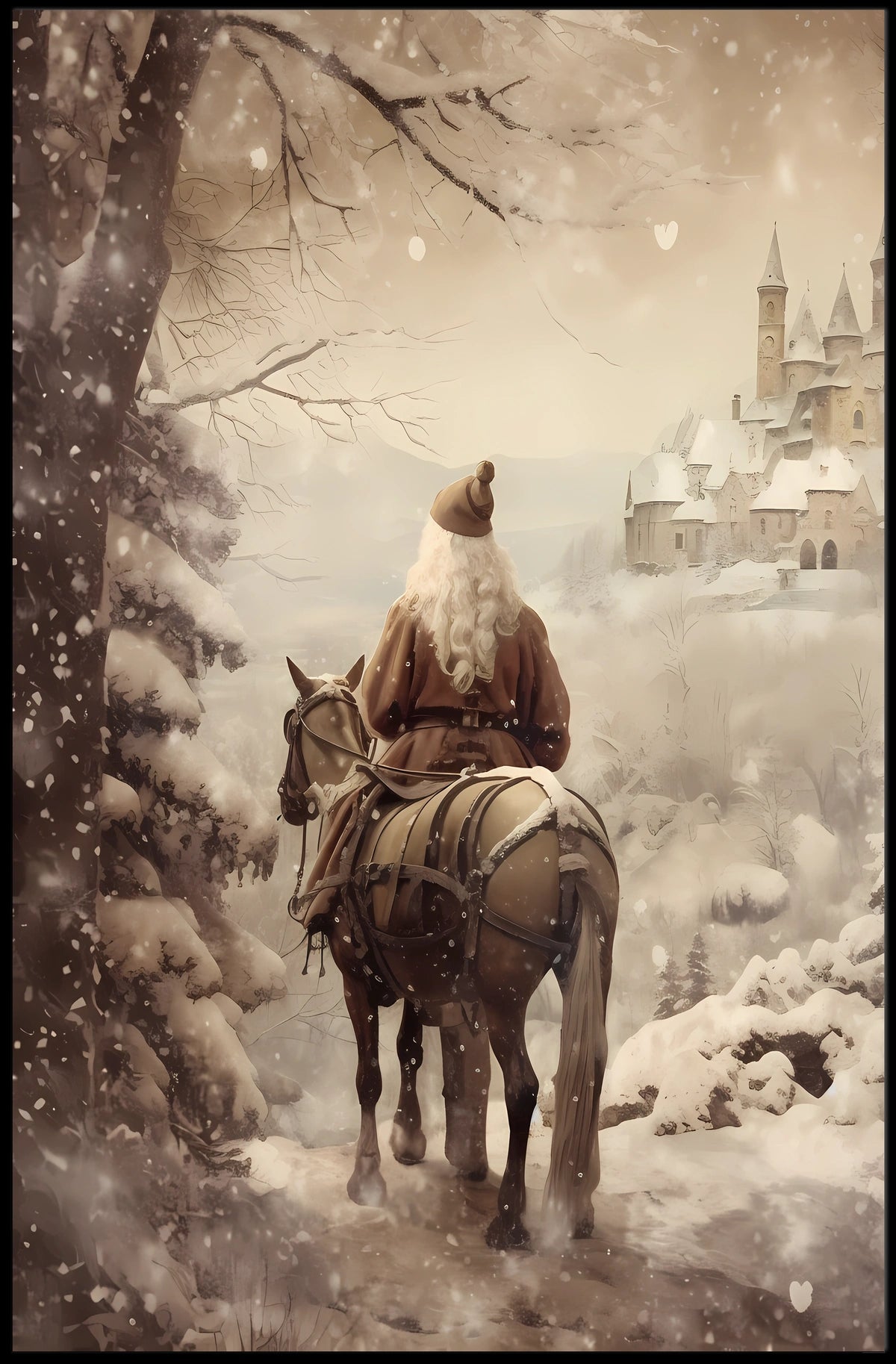 Winter Journey To The Castle Poster