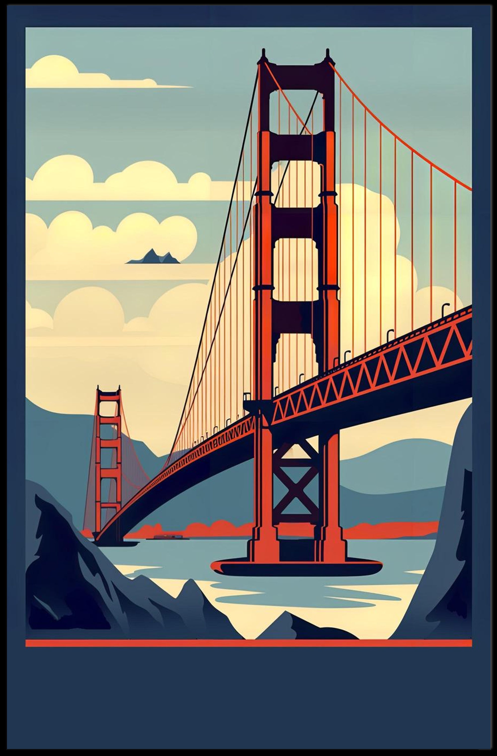 Iconic Bridge Illustration Poster