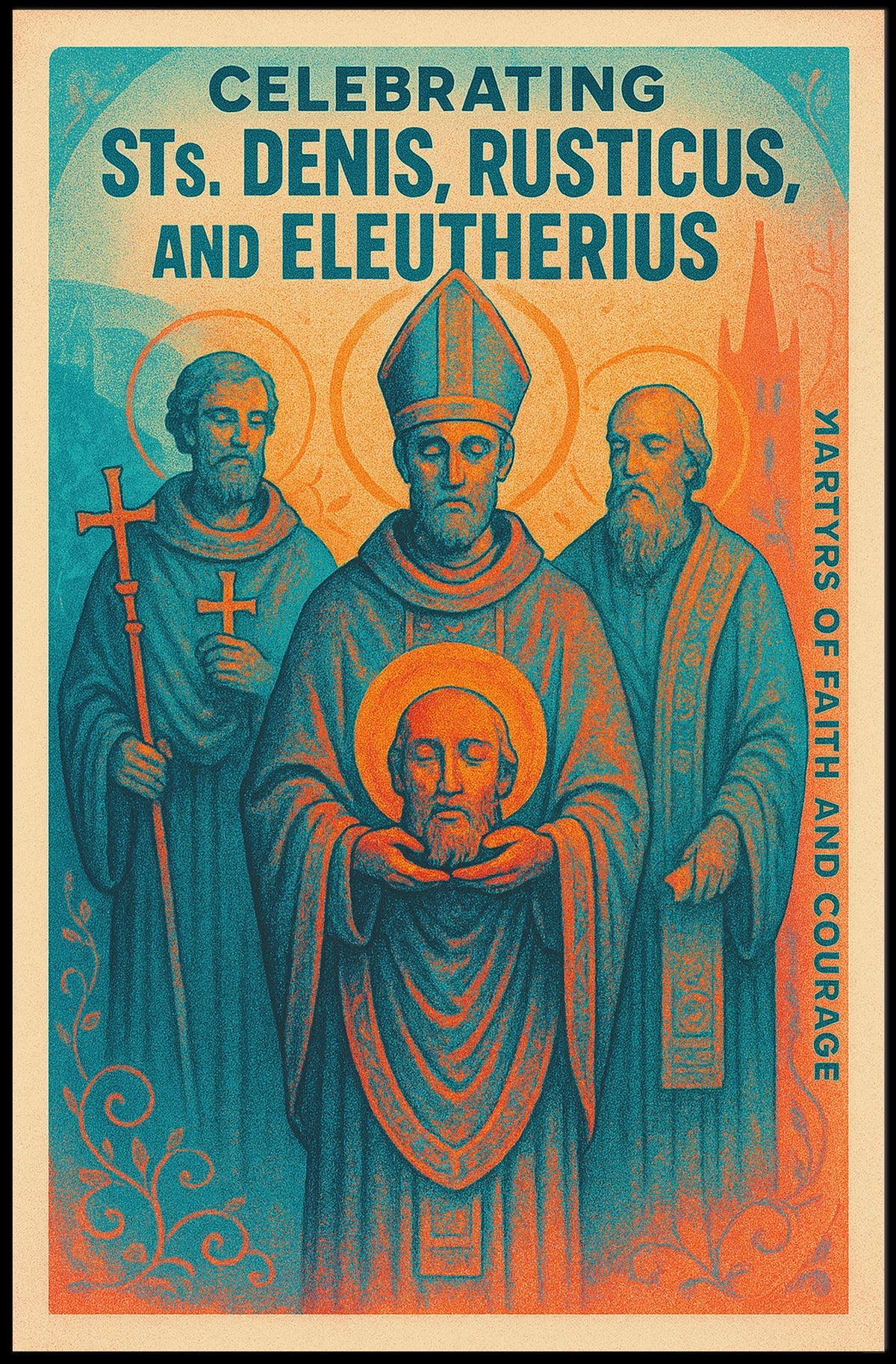 Celebrating Sts. Denis, Rusticus, And Poster