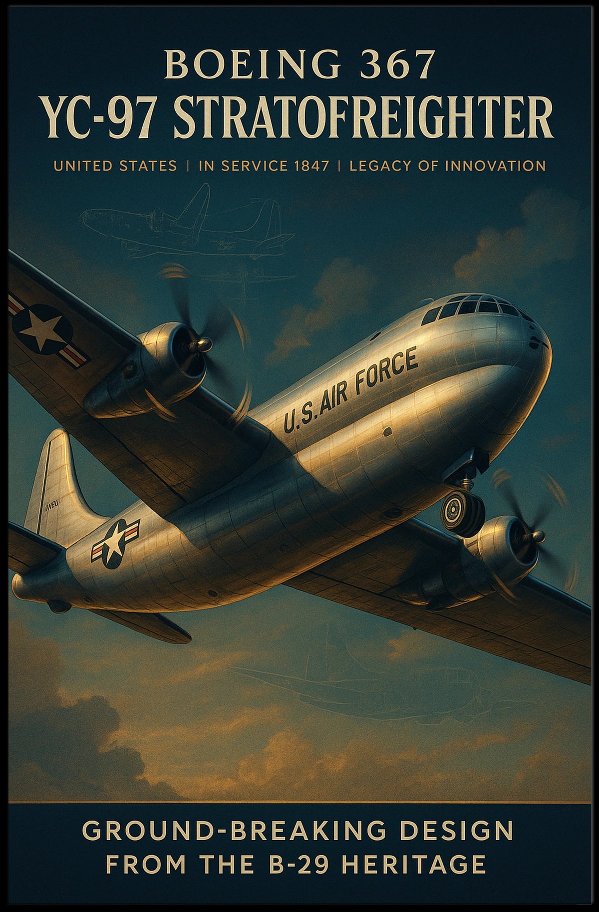 Boeing 367 YC-97 Stratofreighter Poster