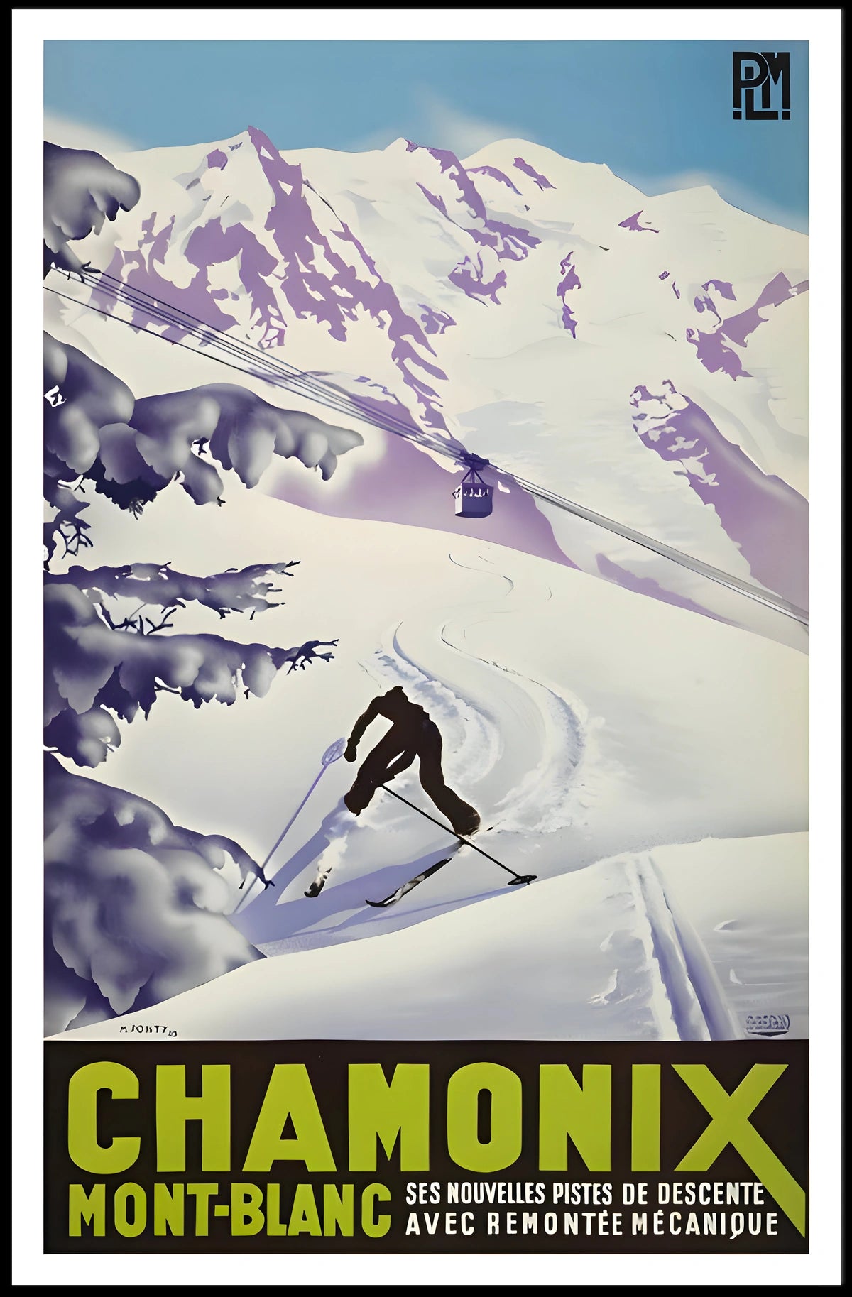 Chamonix Mont-Blanc Ski Poster