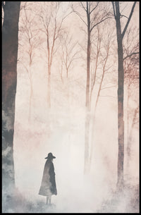 Solitary Figure Mystery Solitude Watercolor Poster