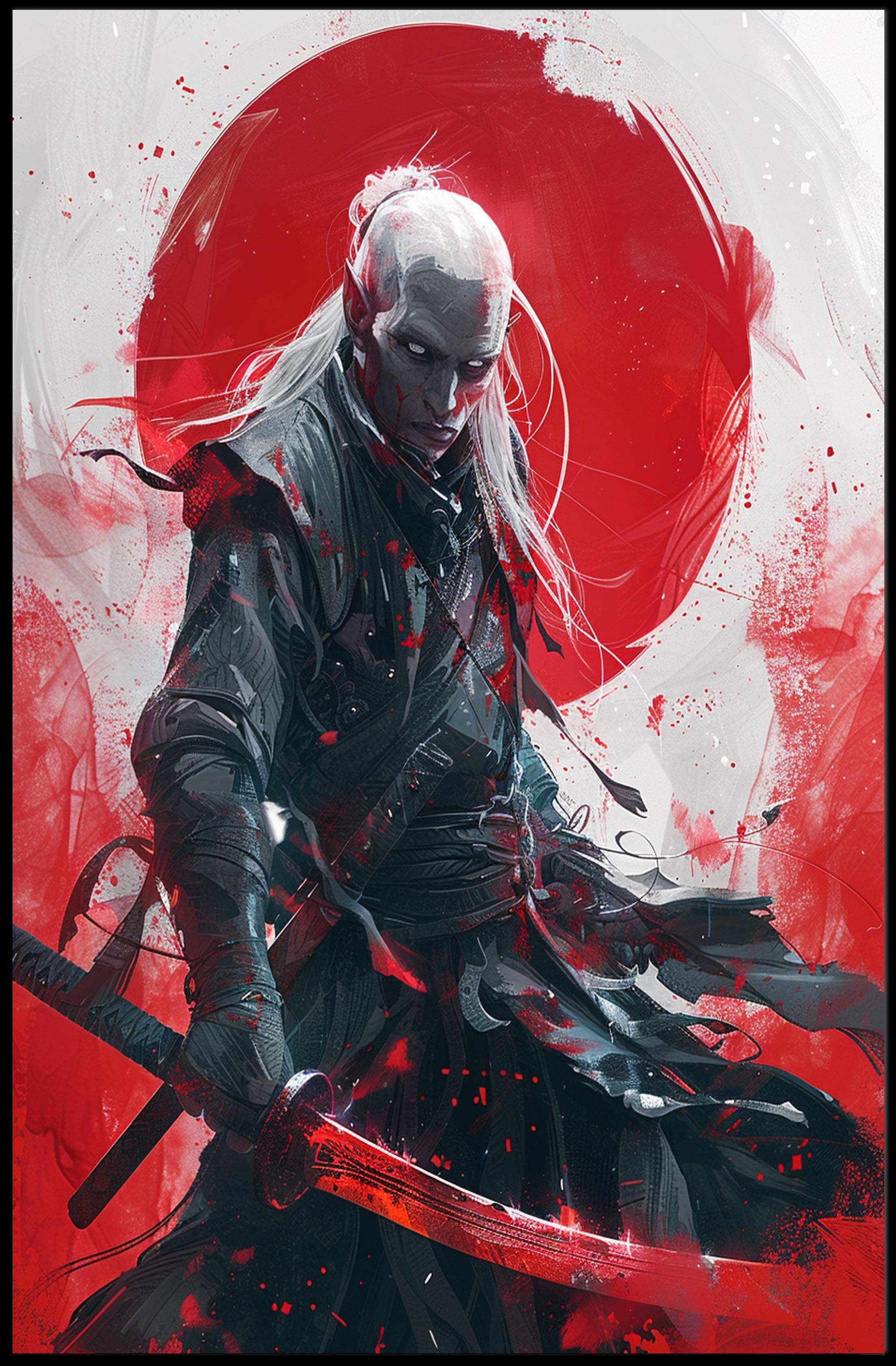 Warrior Fantasy Poster: Samurai with Glowing Katana PosterGoat