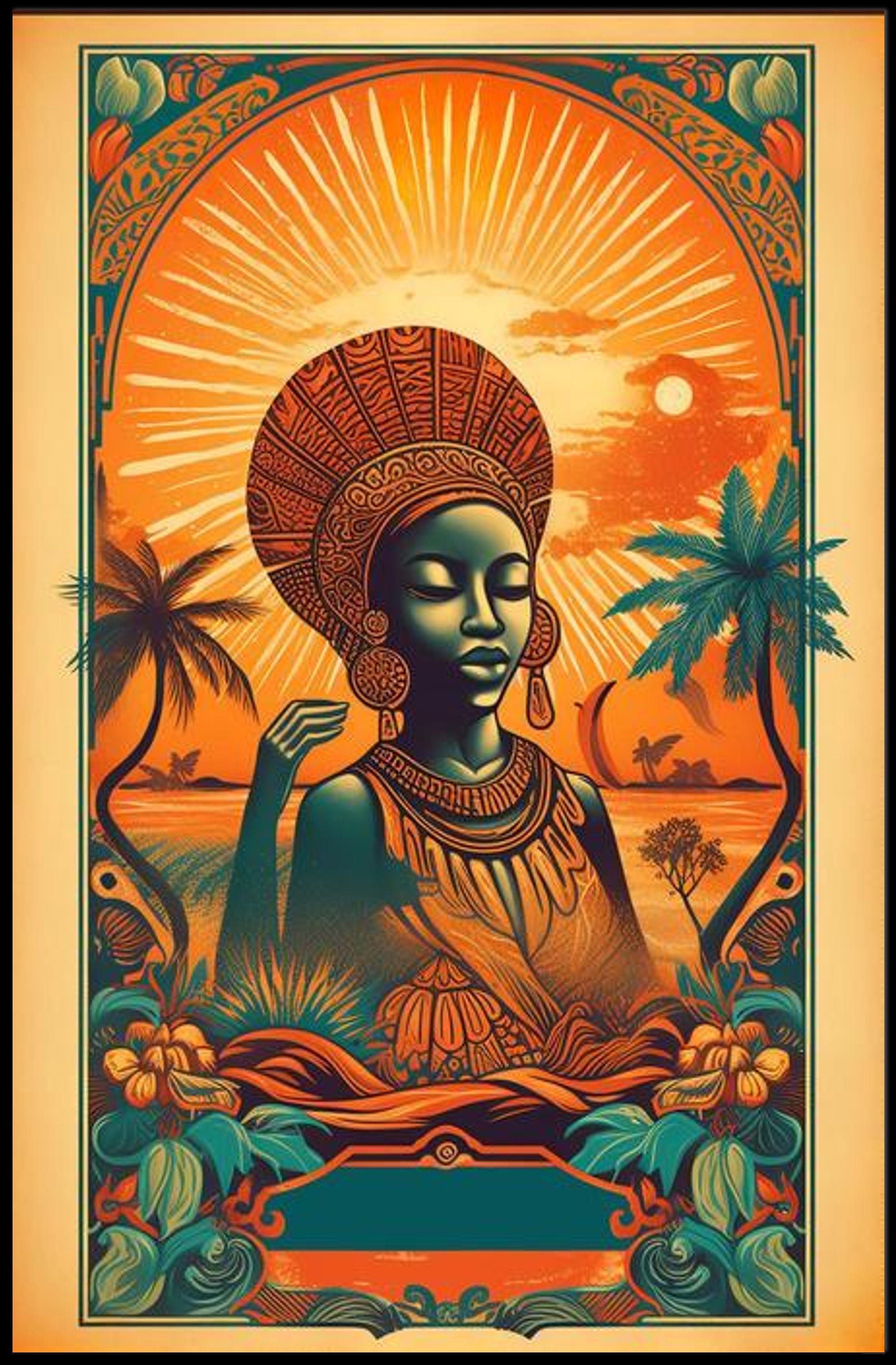Radiant Serenity: Tranquil Sunset Harmony Poster