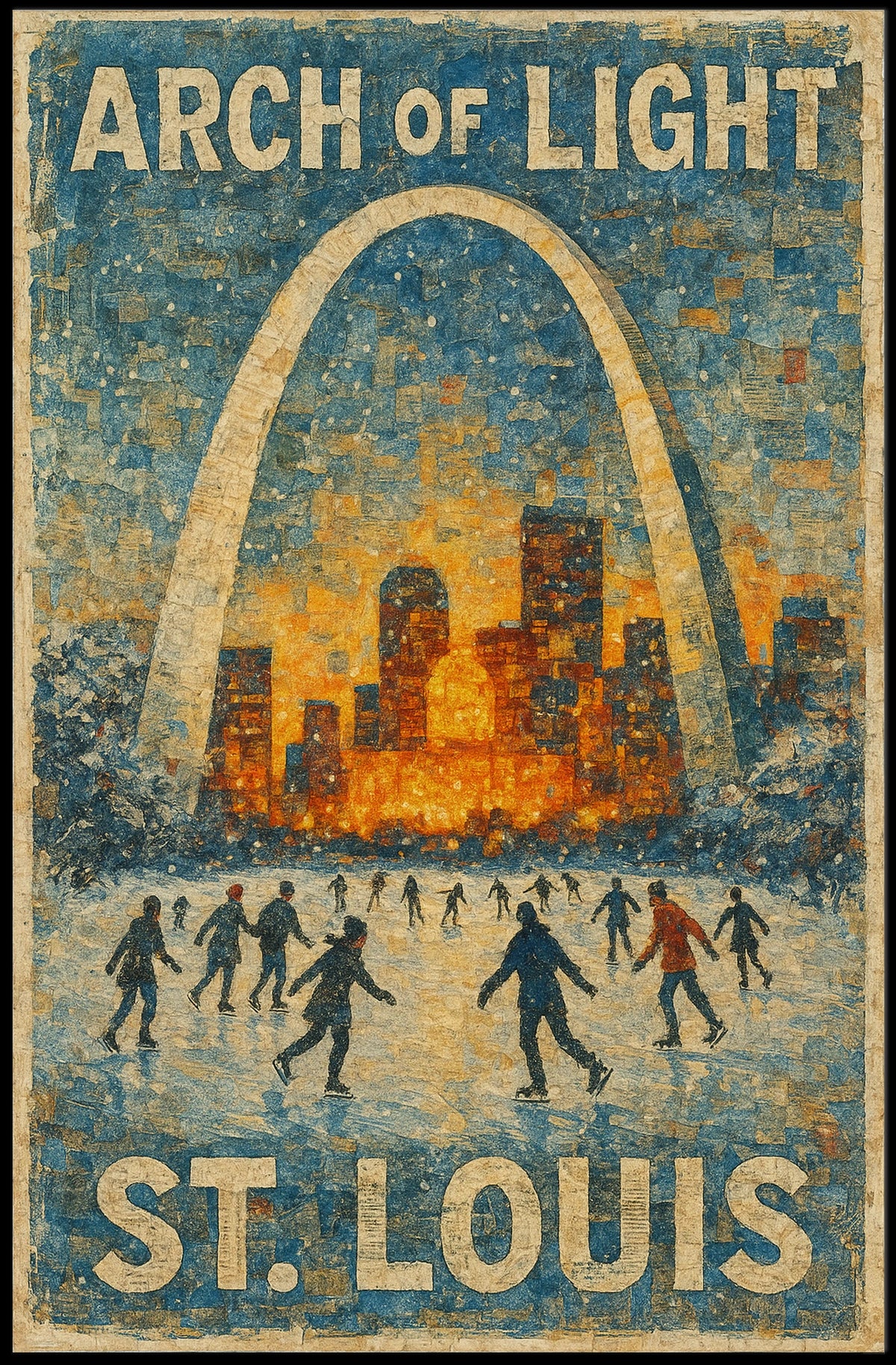 Arch Of Light St Louis Gateway Arch Cityscape Night View Poster