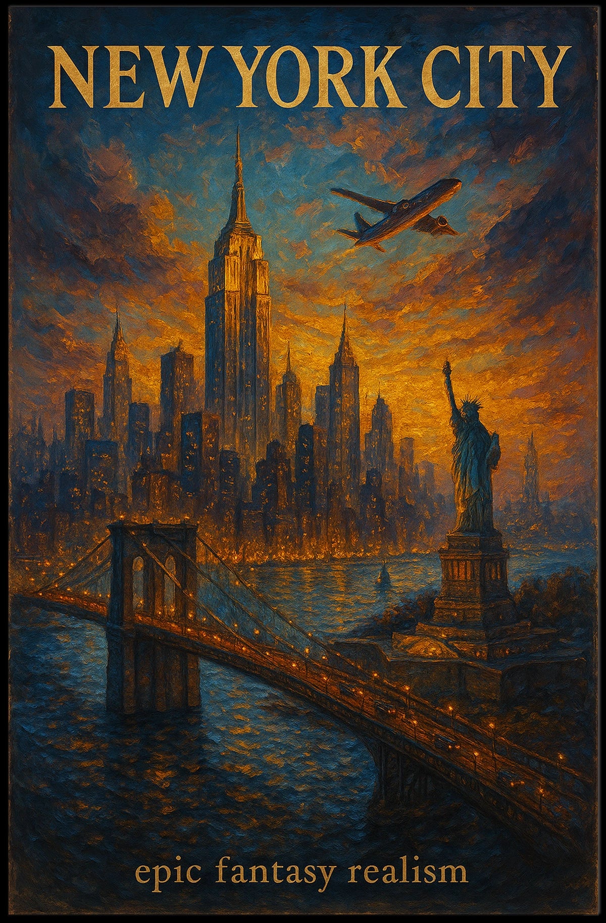 New York City Epic Fantasy Realism Poster