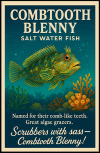 Combtooth Blenny Saltwater Fish Poster Art PosterGoat