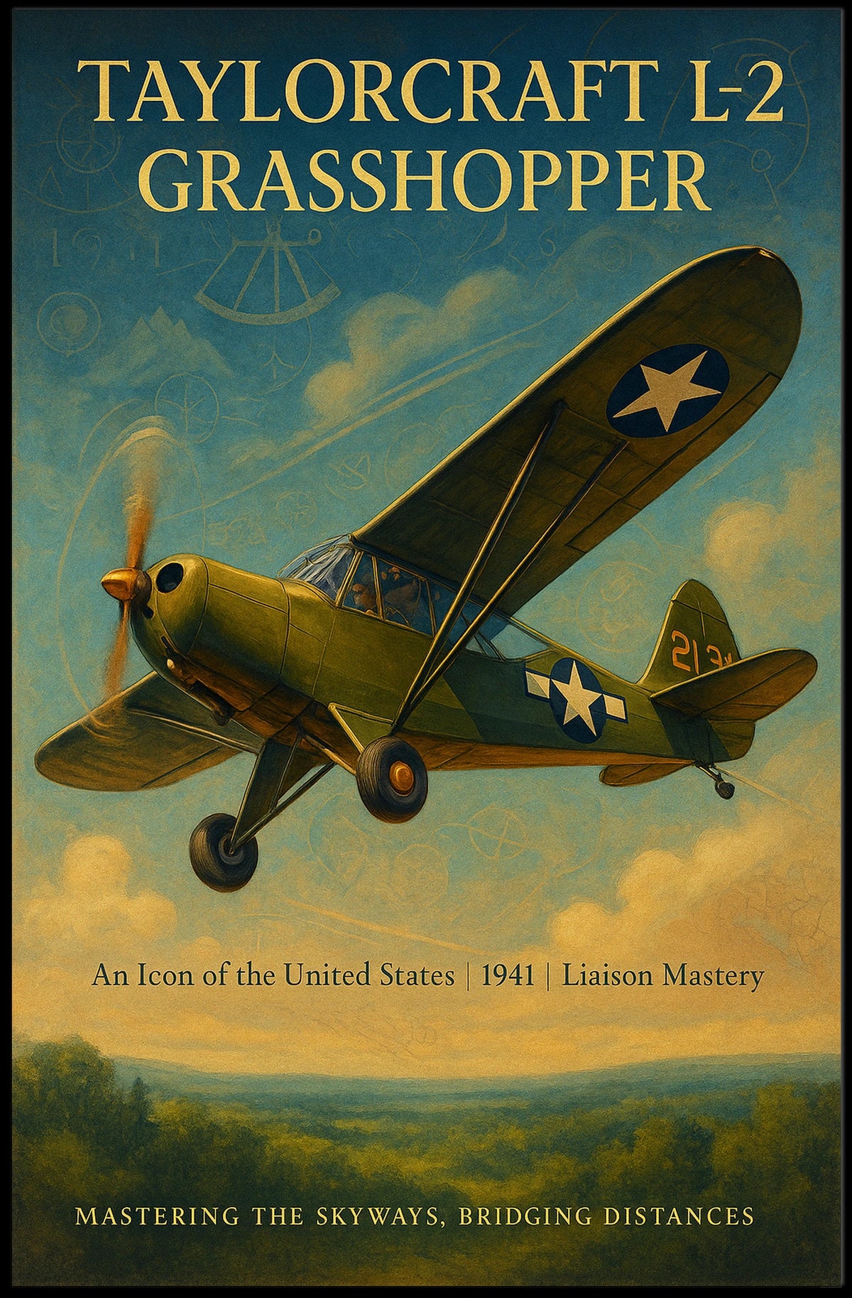 Taylorcraft L-2 Grasshopper Poster