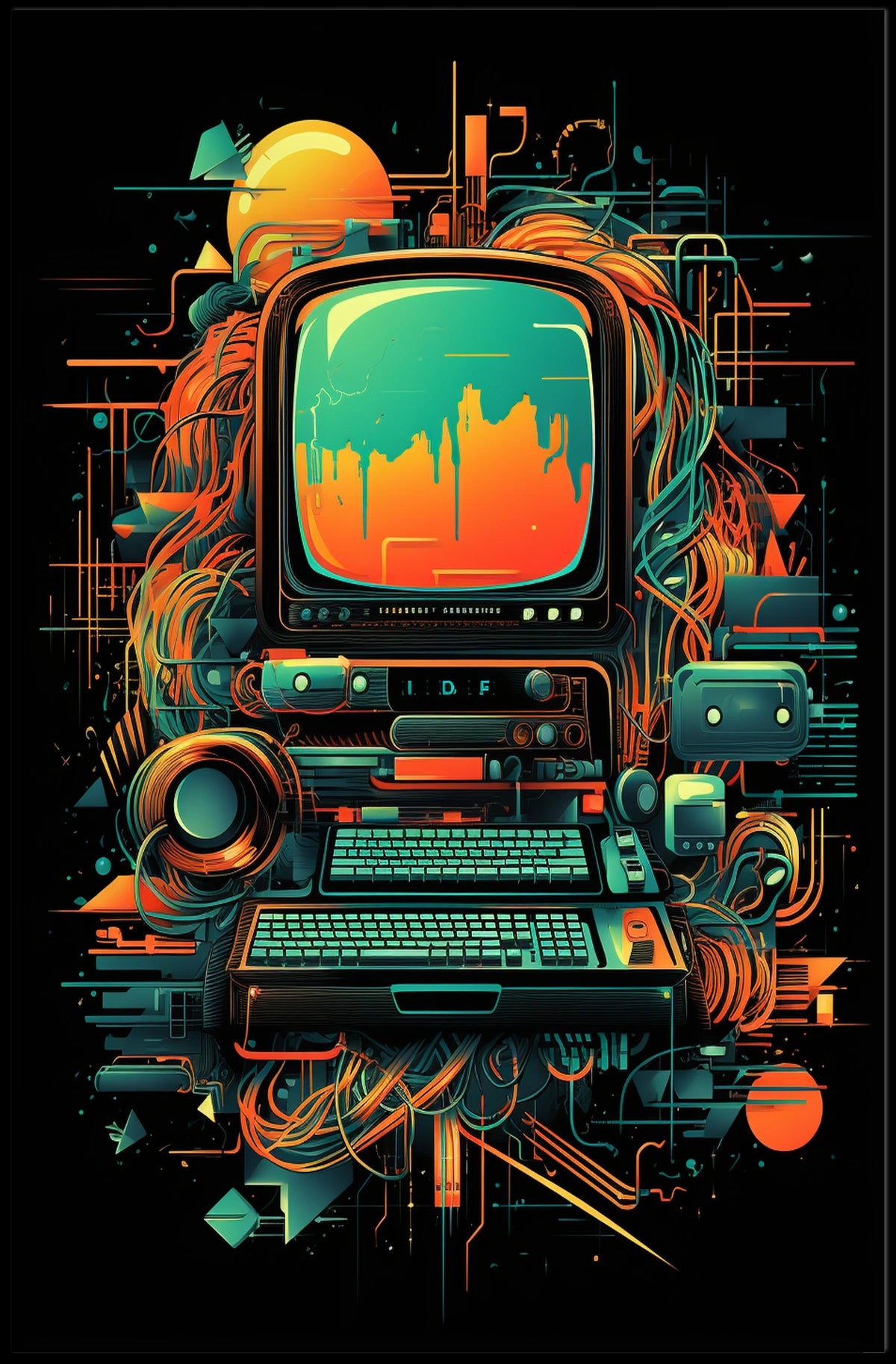 Retro Tech Fusion Poster