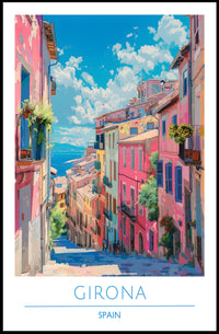 Colorful Streets of Girona Poster