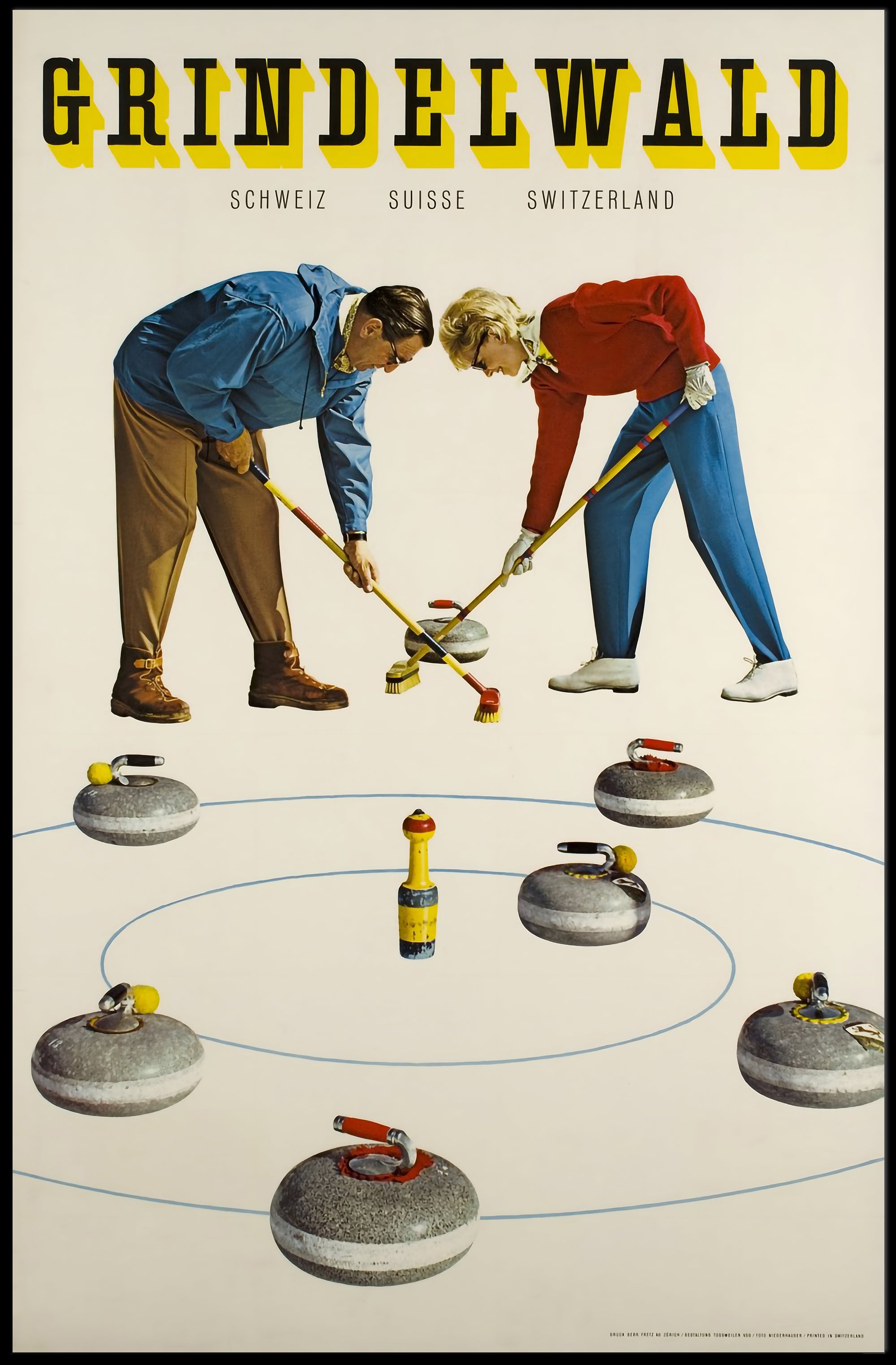 Grindelwald Curling Poster PosterGoat