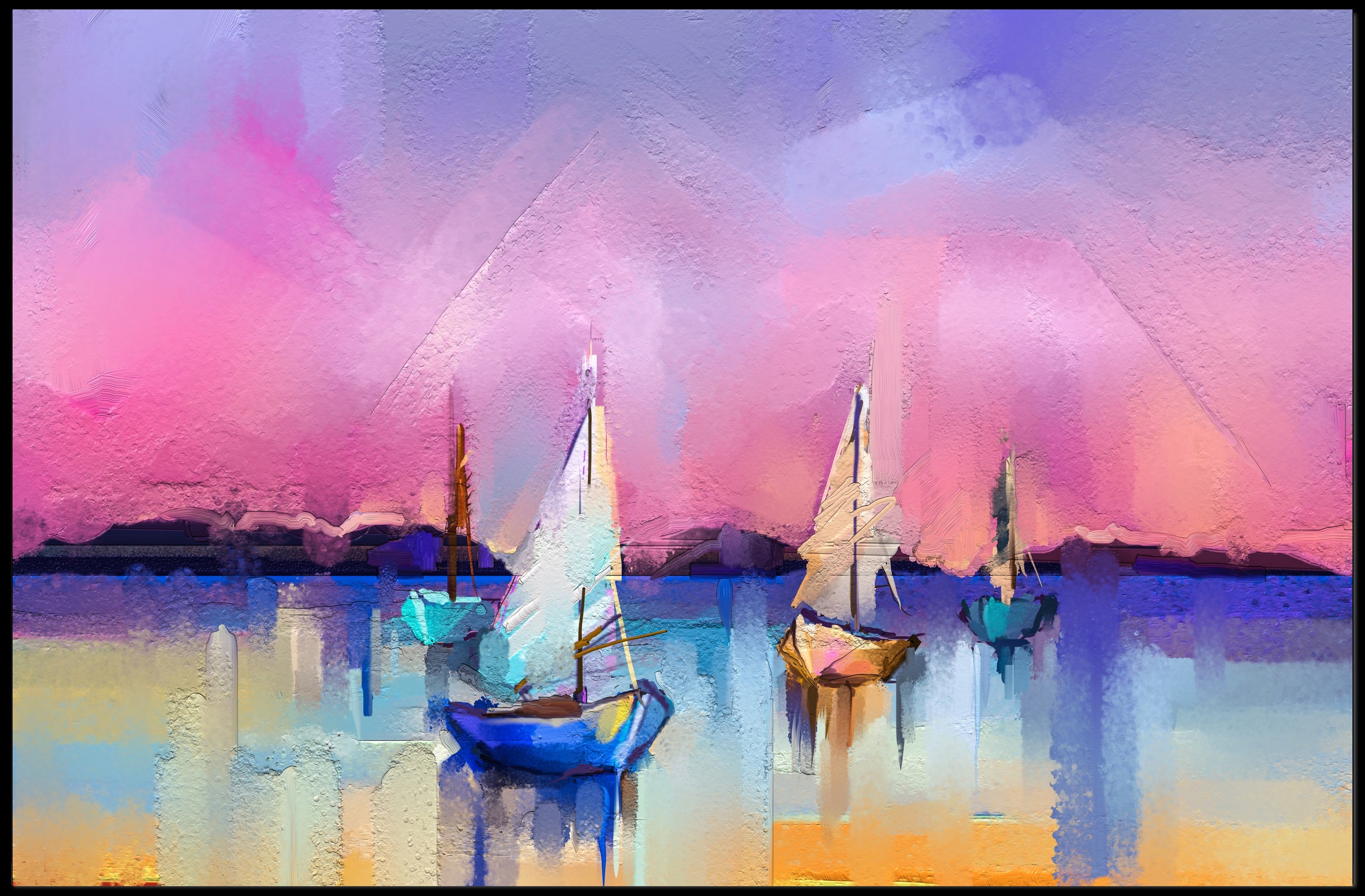 Serene Sunset Sails Poster