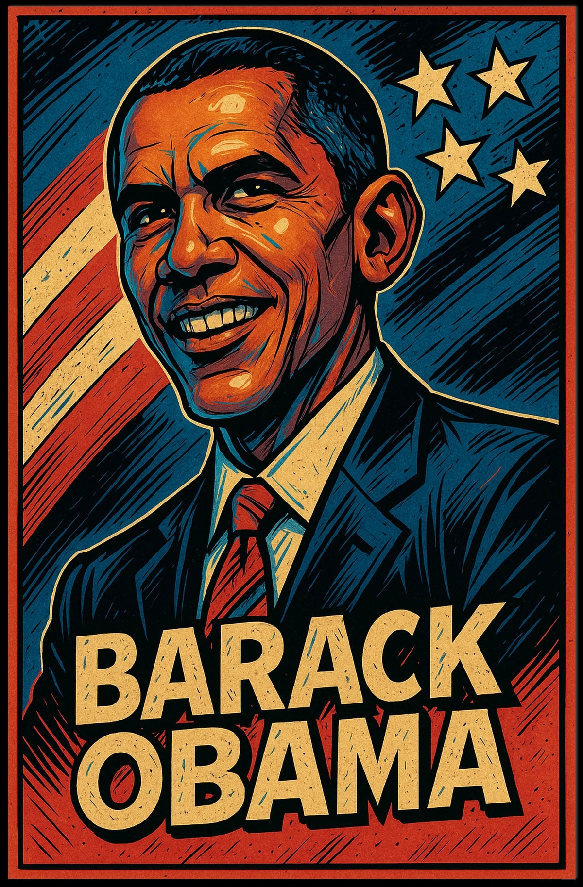Barack Obama Inspirational Portrait Poster Wall Art