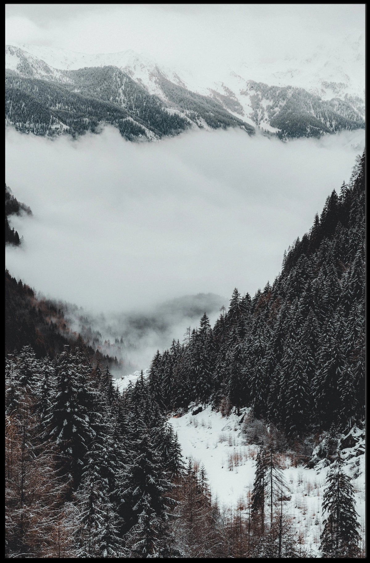 Breathtaking Winter Landscape Photorealistic National Park Poster