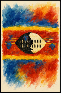 Vibrant Abstract Flag Decor Lovers Poster