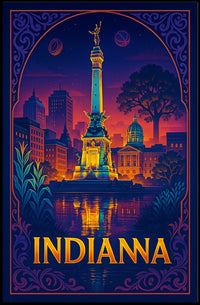 Indiana Nightscape Poster