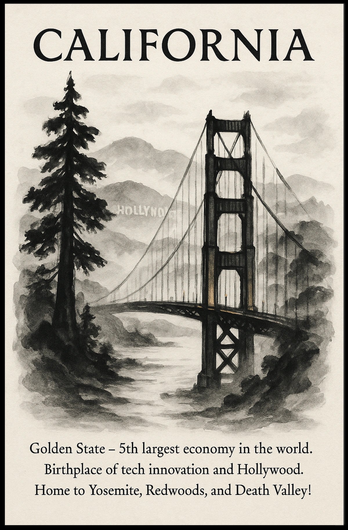 California The Golden State Poster