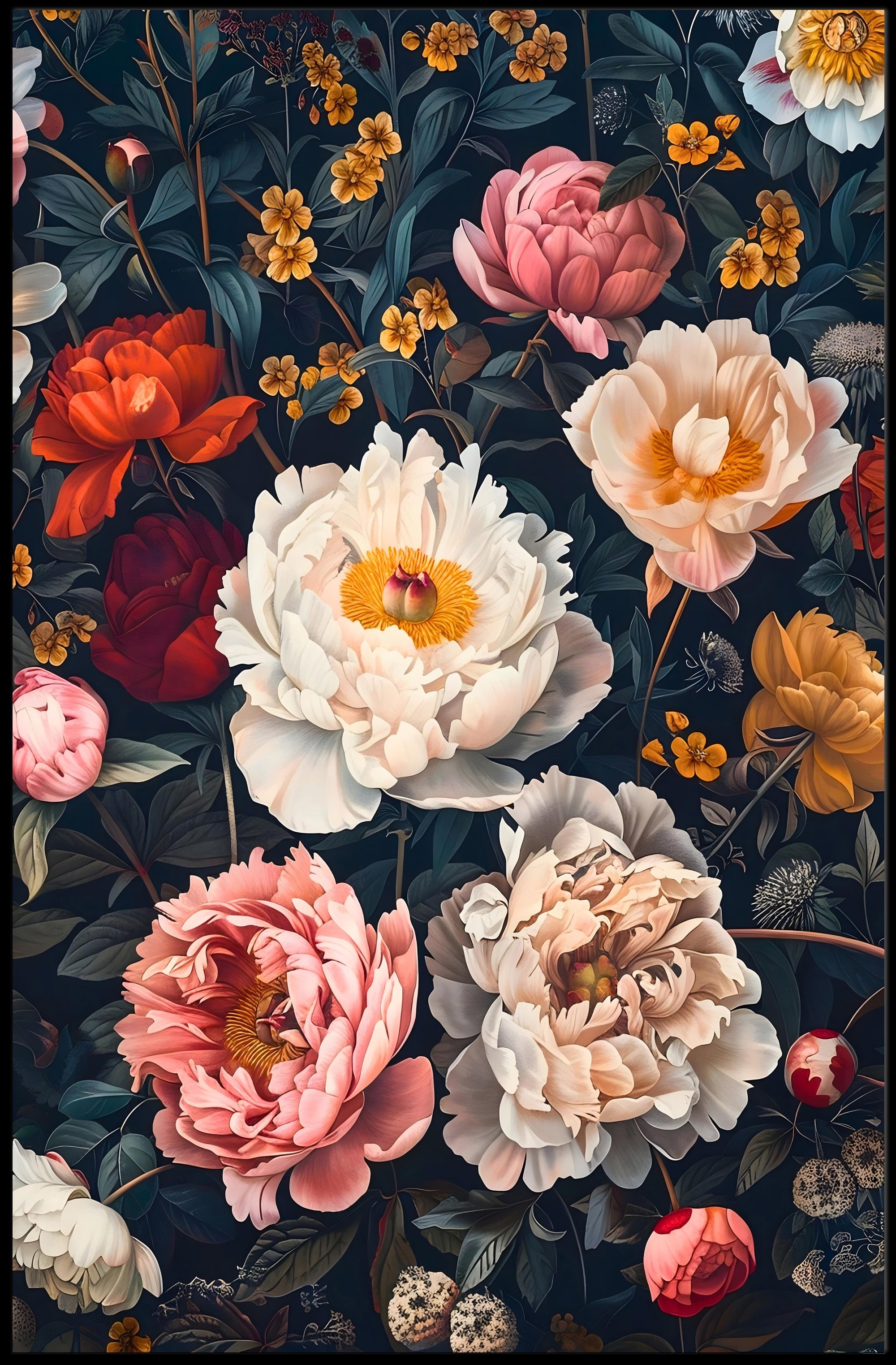 Floral Symphony: Botanical Elegance in Art Poster