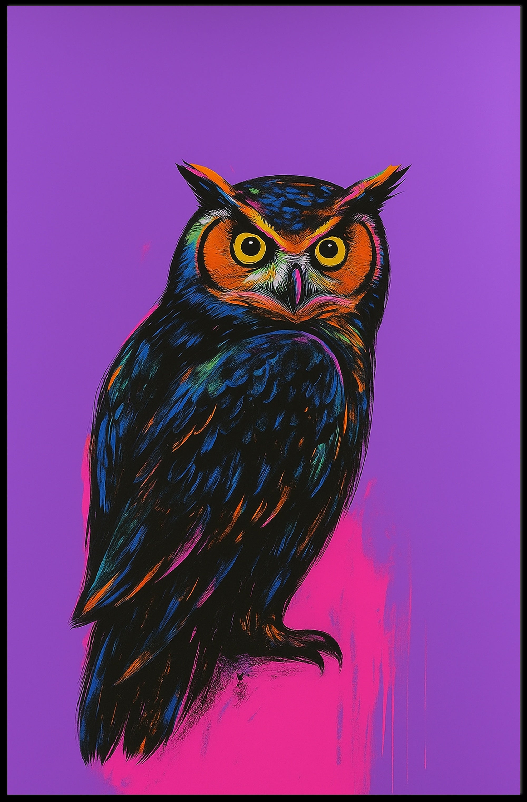 Vibrant Owl Portrait Poster