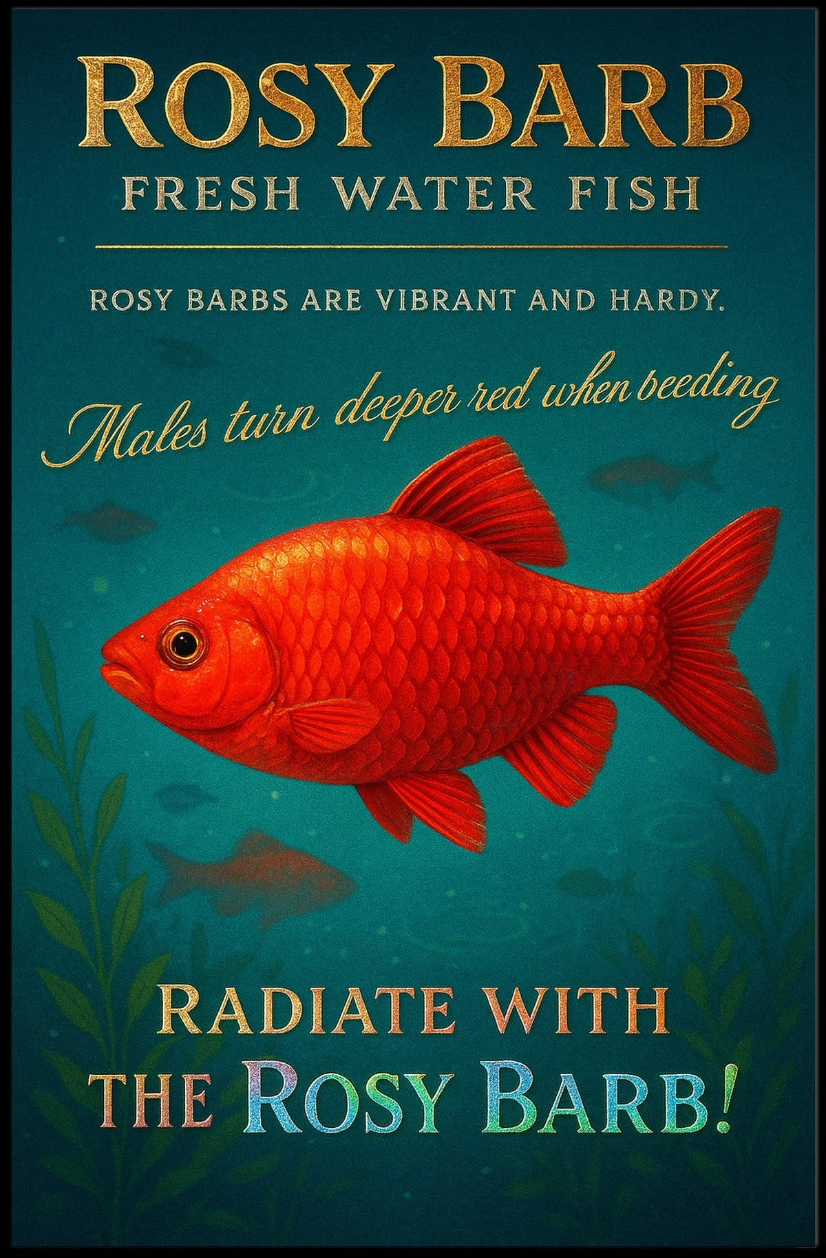 Rosy Barb Freshwater Fish Poster