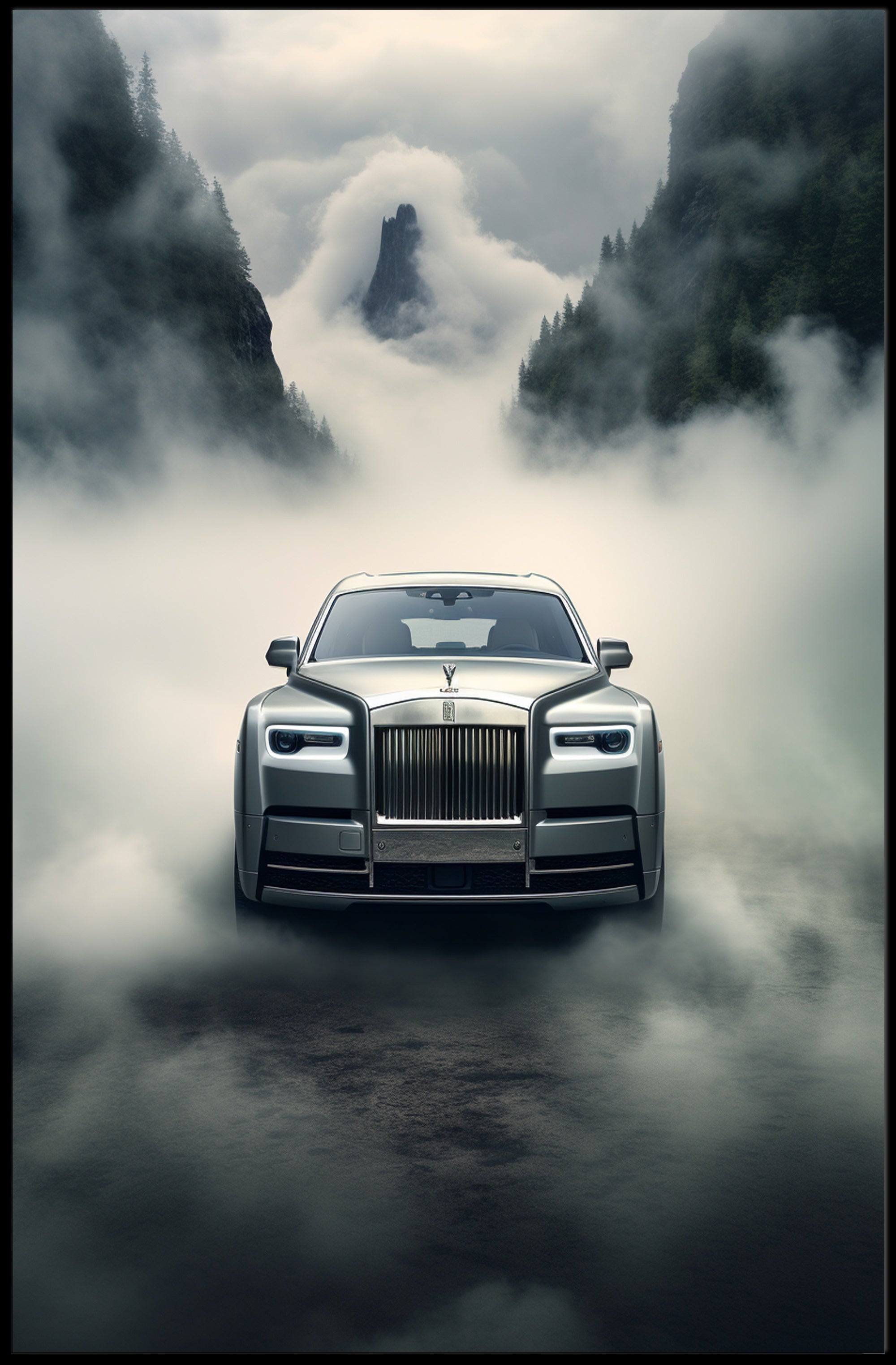 Luxurious Drive Through Mystical Mountains Poster PosterGoat